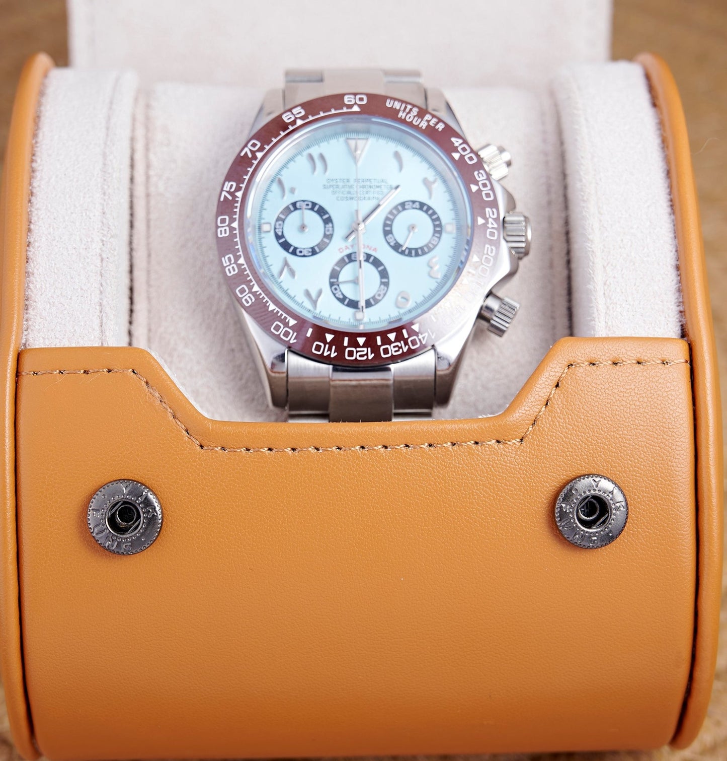 MOD DAYTO ARABIC ICE BLUE BROWN - MONTRE A PAPY - Montre automatique seiko mod Avec