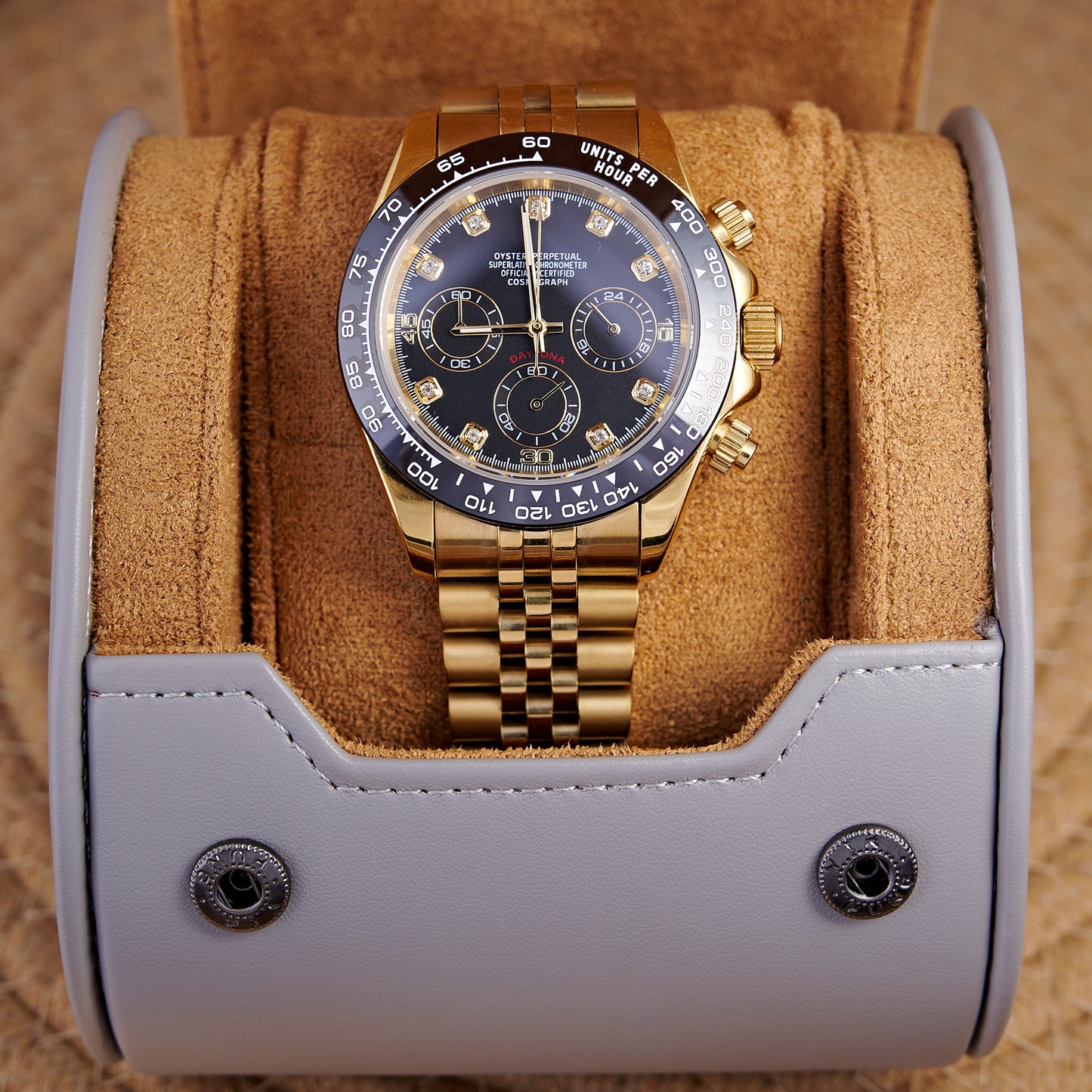 MOD DAYTO BLACK GOLD STRASS JUB - MONTRE A PAPY - Montre automatique seiko mod Avec