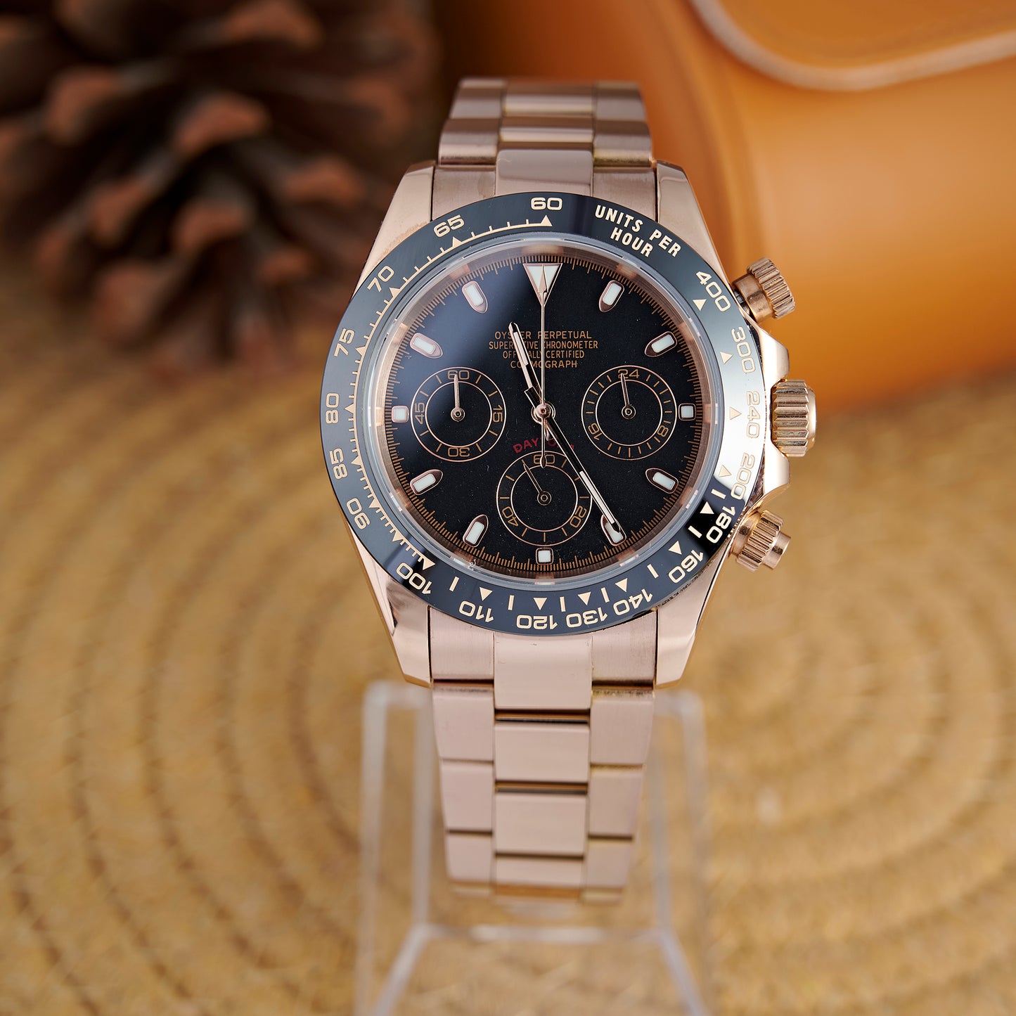 MOD DAYTO BLACK PINKGOLD - MONTRE A PAPY - Montre automatique seiko mod Avec