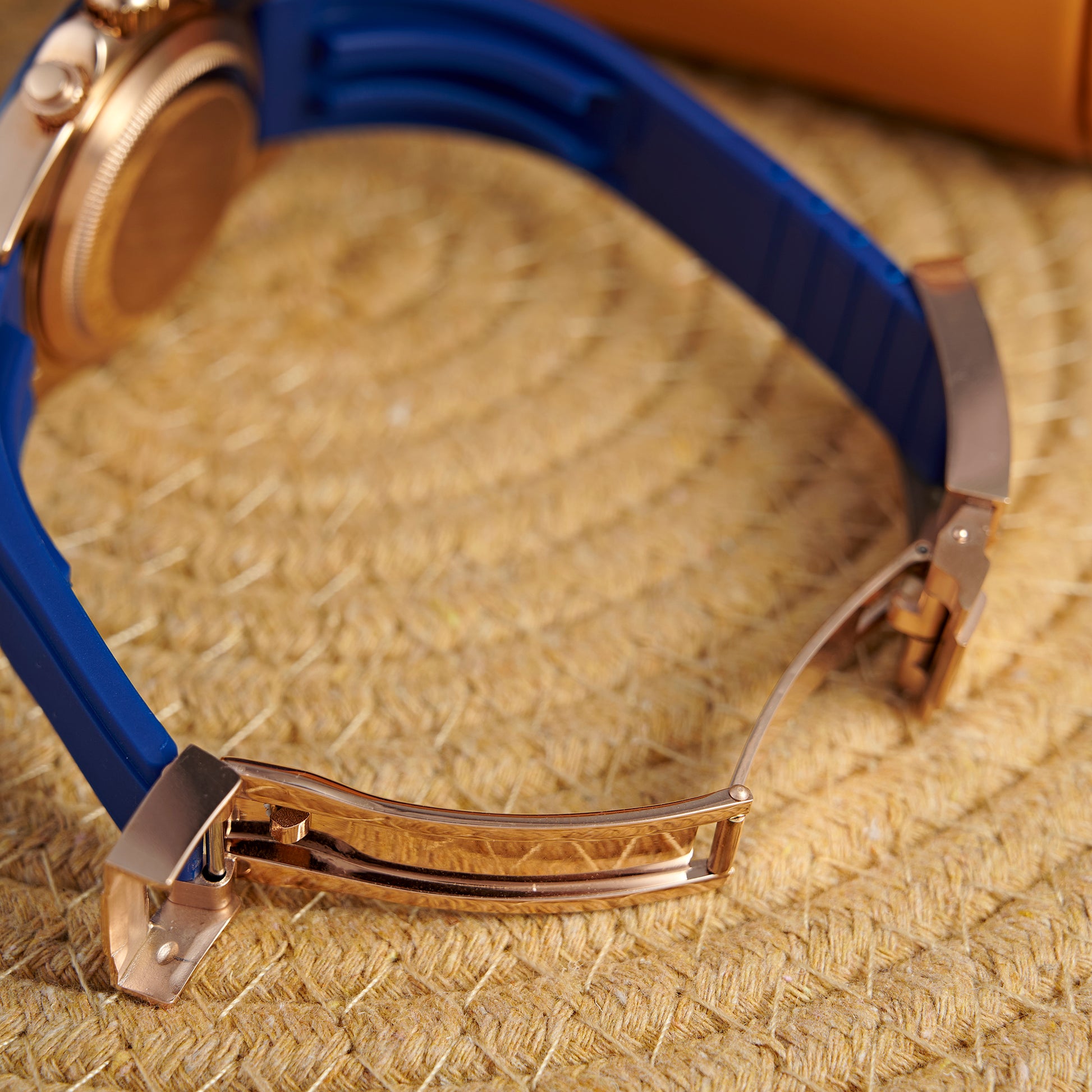 MOD DAYTO BLUE PINKGOLD RUBBER - MONTRE A PAPY - Montre automatique seiko mod Avec