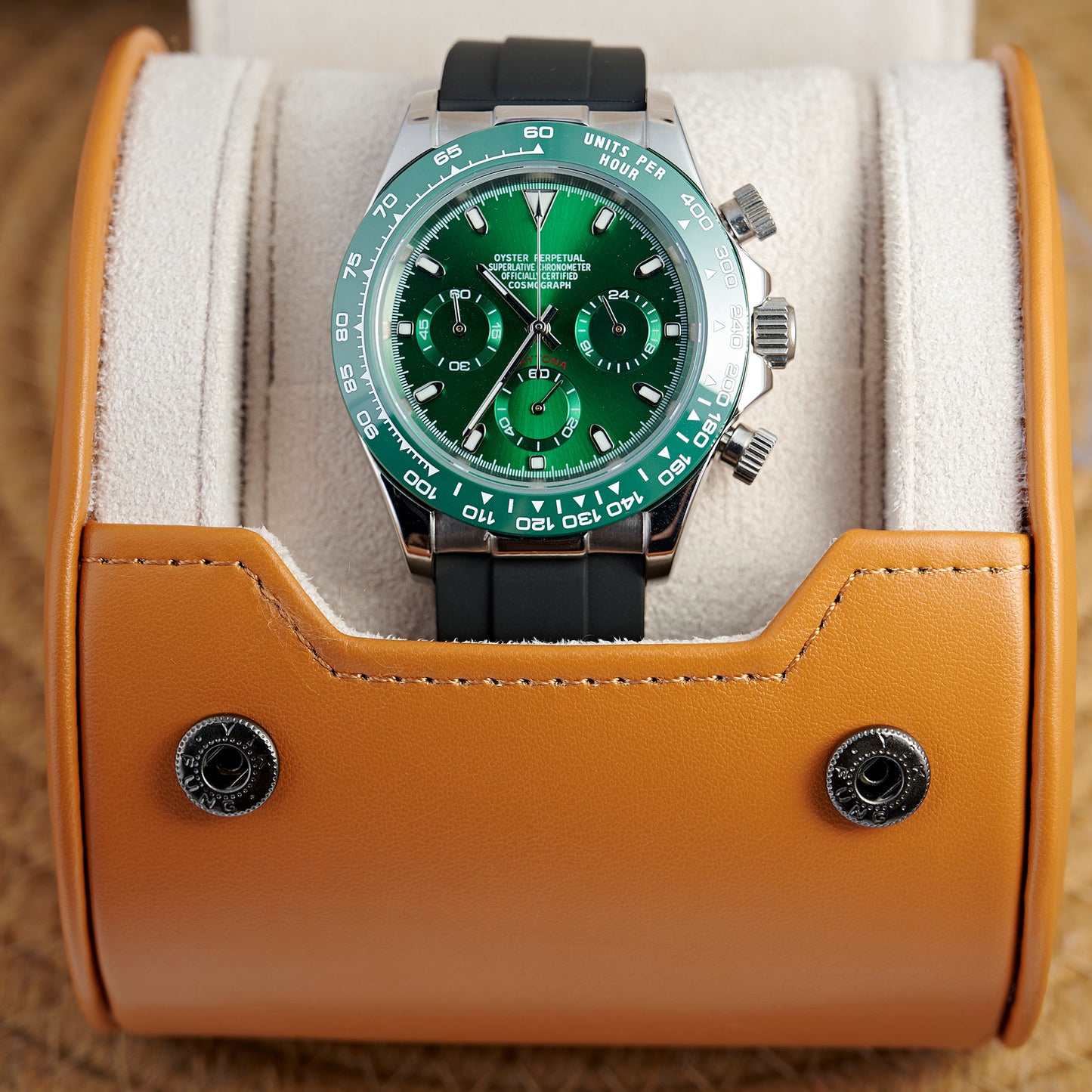 MOD DAYTO GREEN SILVER RUBBER - MONTRE A PAPY - Montre automatique seiko mod Avec