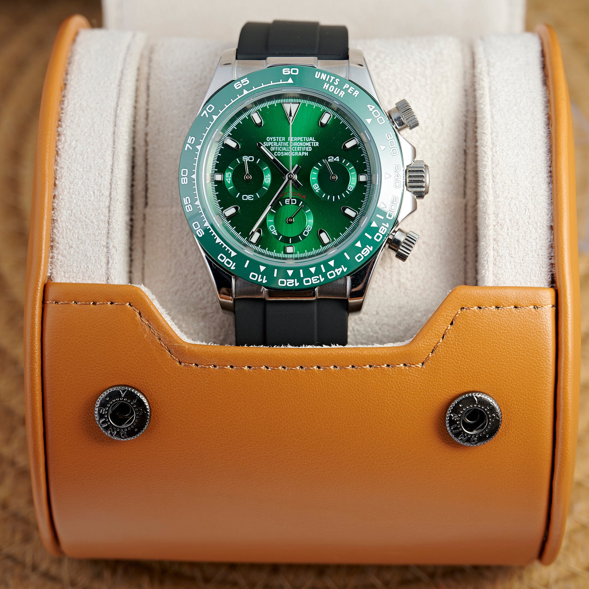 MOD DAYTO GREEN SILVER RUBBER - MONTRE A PAPY - Montre automatique seiko mod Avec
