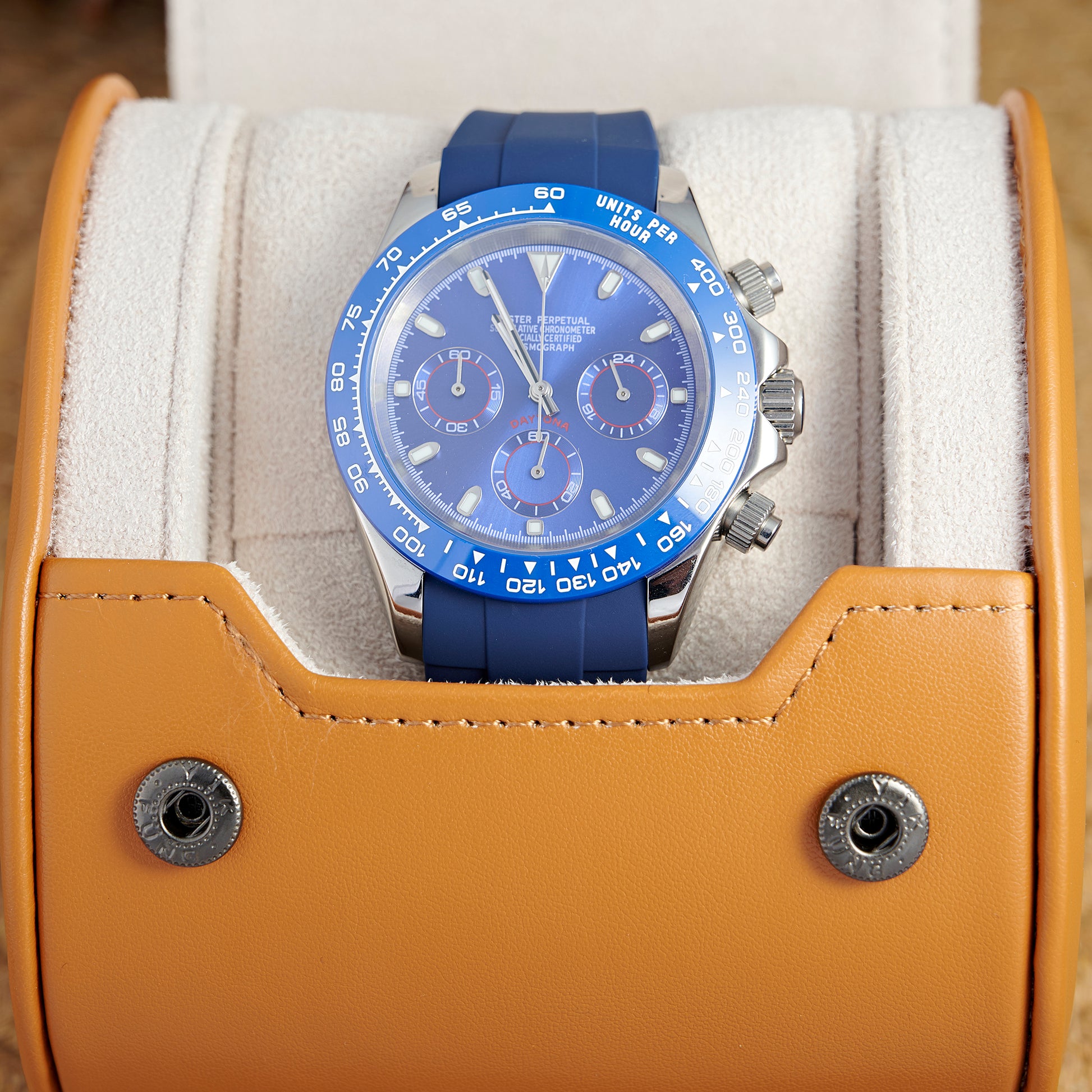 MOD DAYTO BLUE SILVER RUBBER - MONTRE A PAPY - Montre automatique seiko mod Avec
