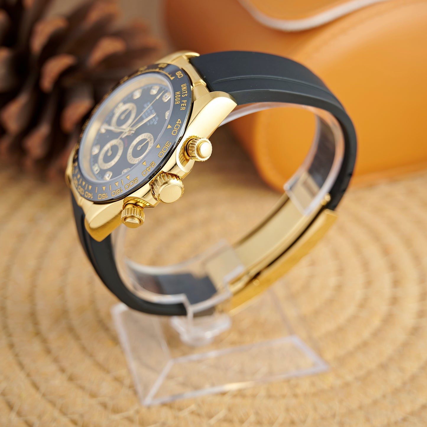 MOD DAYTO BLACK GOLD STRASS - MONTRE A PAPY - Montre automatique seiko mod Avec