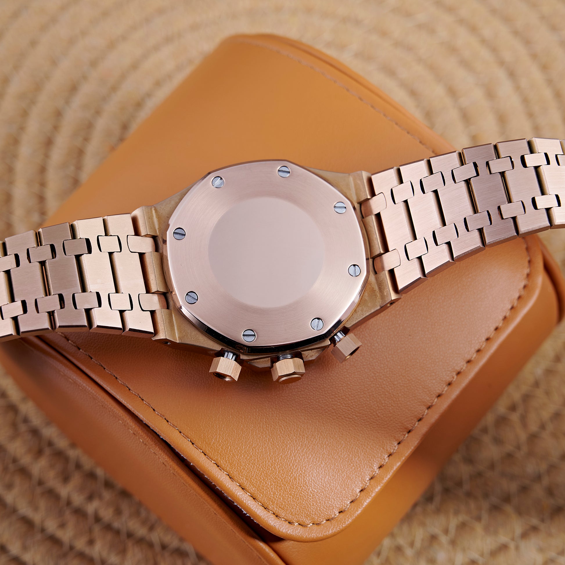MOD OAK BROWN PINKGOLD - MONTRE A PAPY - Montre automatique seiko mod Avec