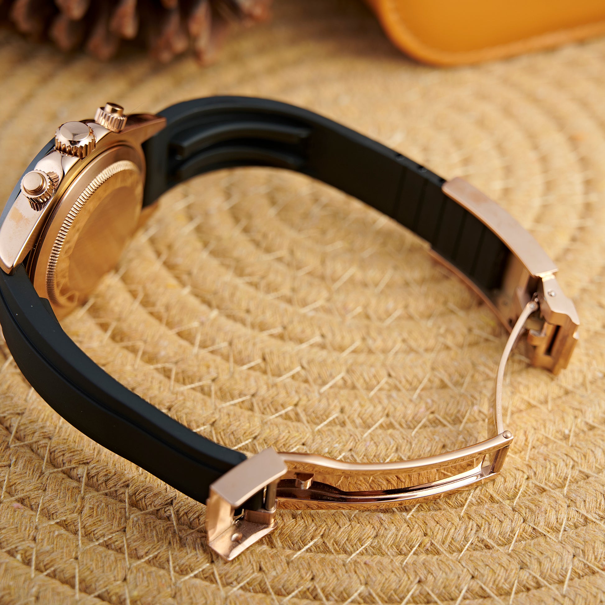 MOD DAYTO WHITE PINKGOLD RUBBER - MONTRE A PAPY - Montre automatique seiko mod Avec