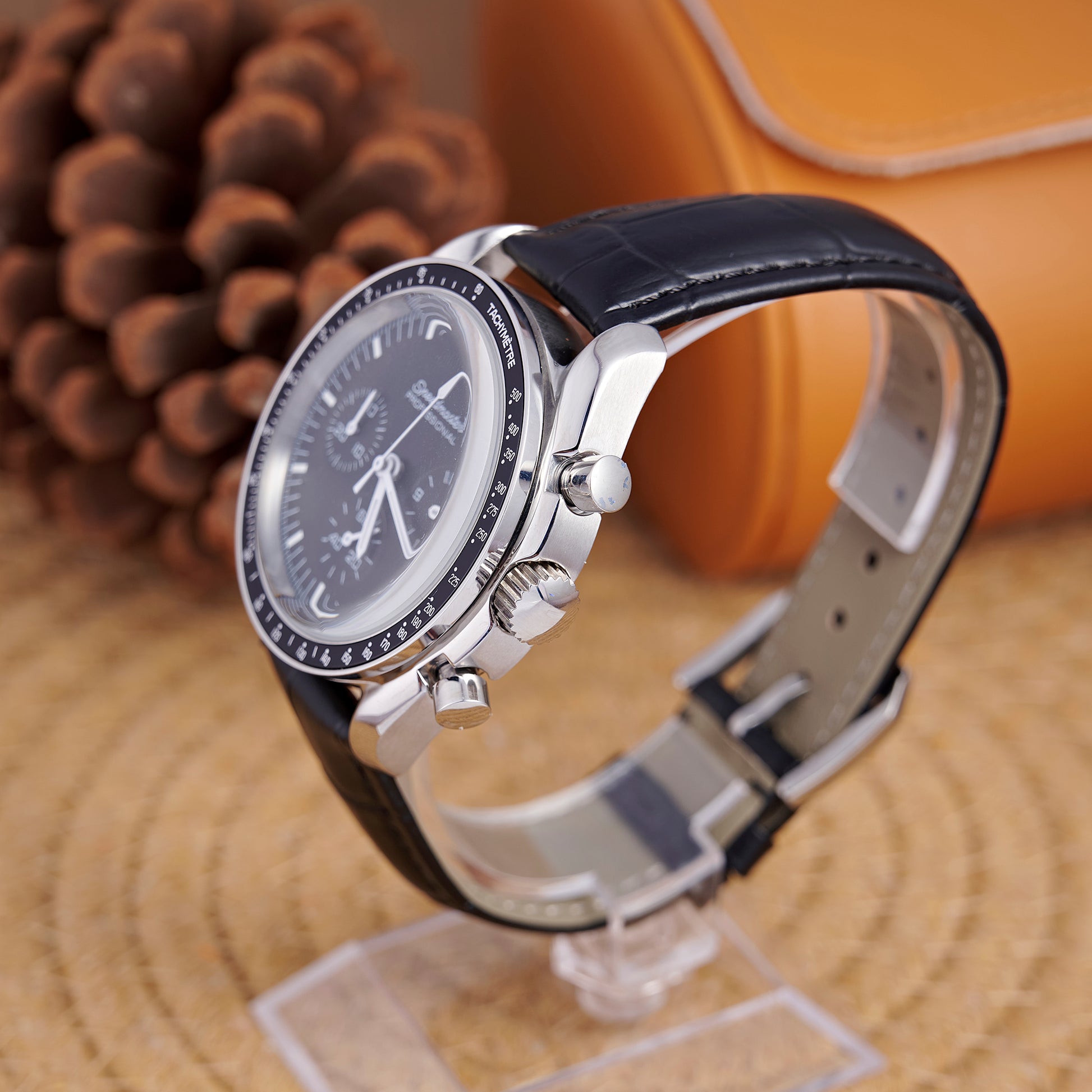 MOD SPEED BLACK CUIR - MONTRE A PAPY - Montre automatique seiko mod Avec