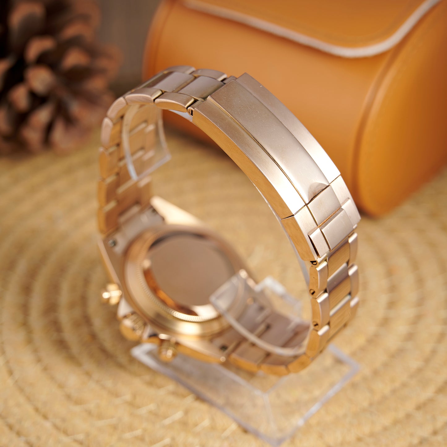 MOD DAYTO BROWN PINKGOLD - MONTRE A PAPY - Montre automatique seiko mod Avec