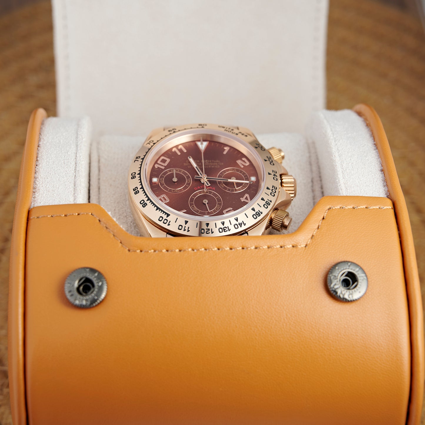 MOD DAYTO BROWN PINKGOLD - MONTRE A PAPY - Montre automatique seiko mod Avec