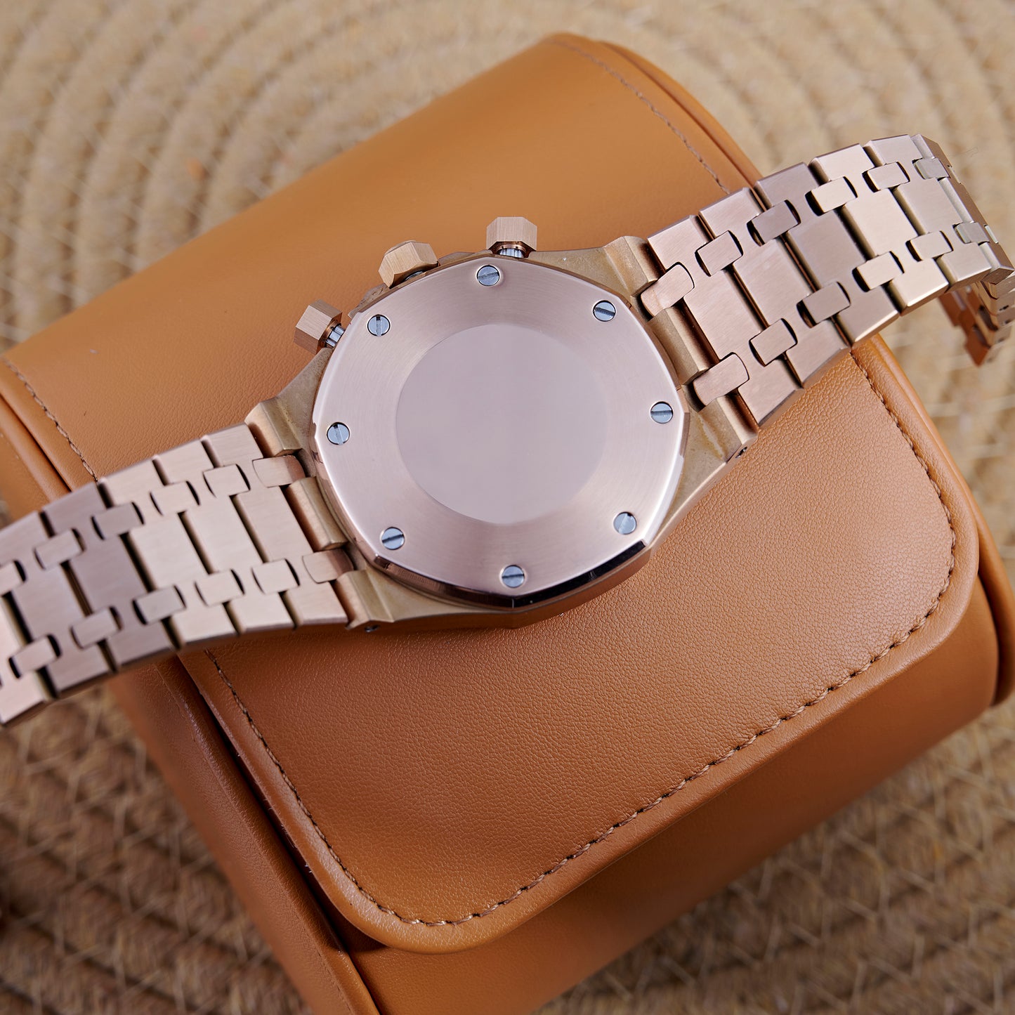 MOD OAK WHITE PINKGOLD - MONTRE A PAPY - Montre automatique seiko mod Avec