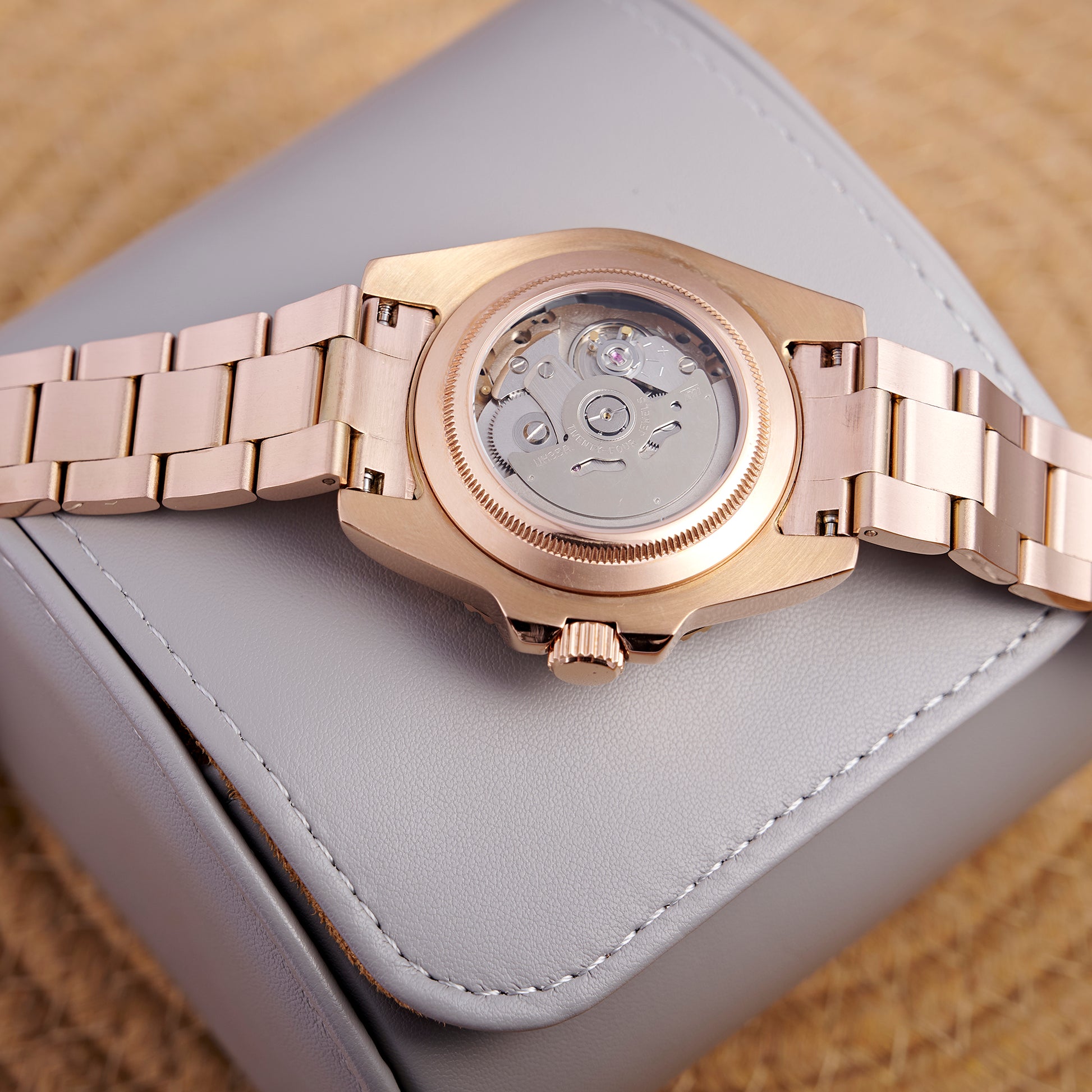 MOD YACHT BLACK PINKGOLD - MONTRE A PAPY - Montre automatique seiko mod avec