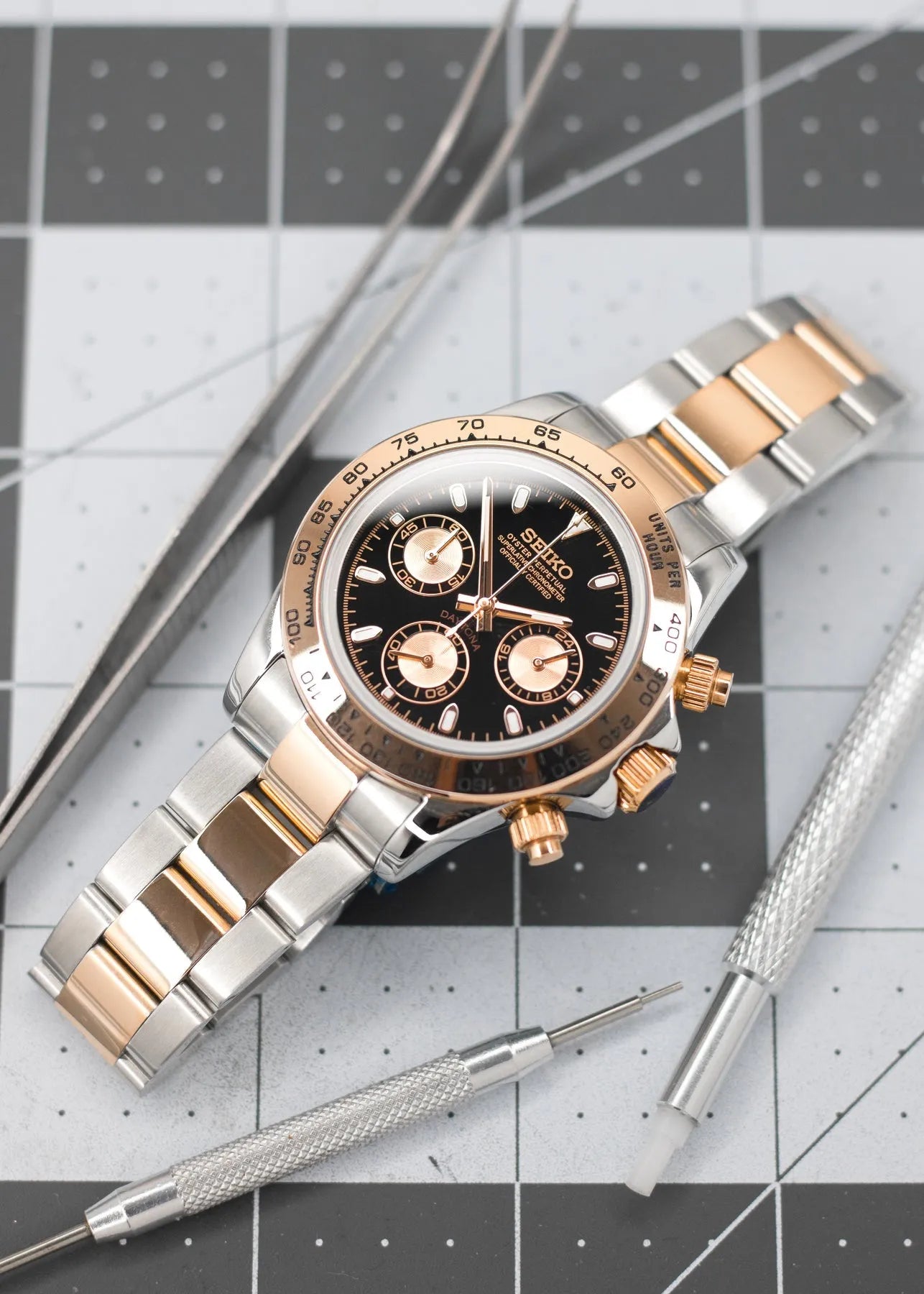 MOD DAYTONA – ZWEIFARBIGES ROSÉGOLD SCHWARZ 