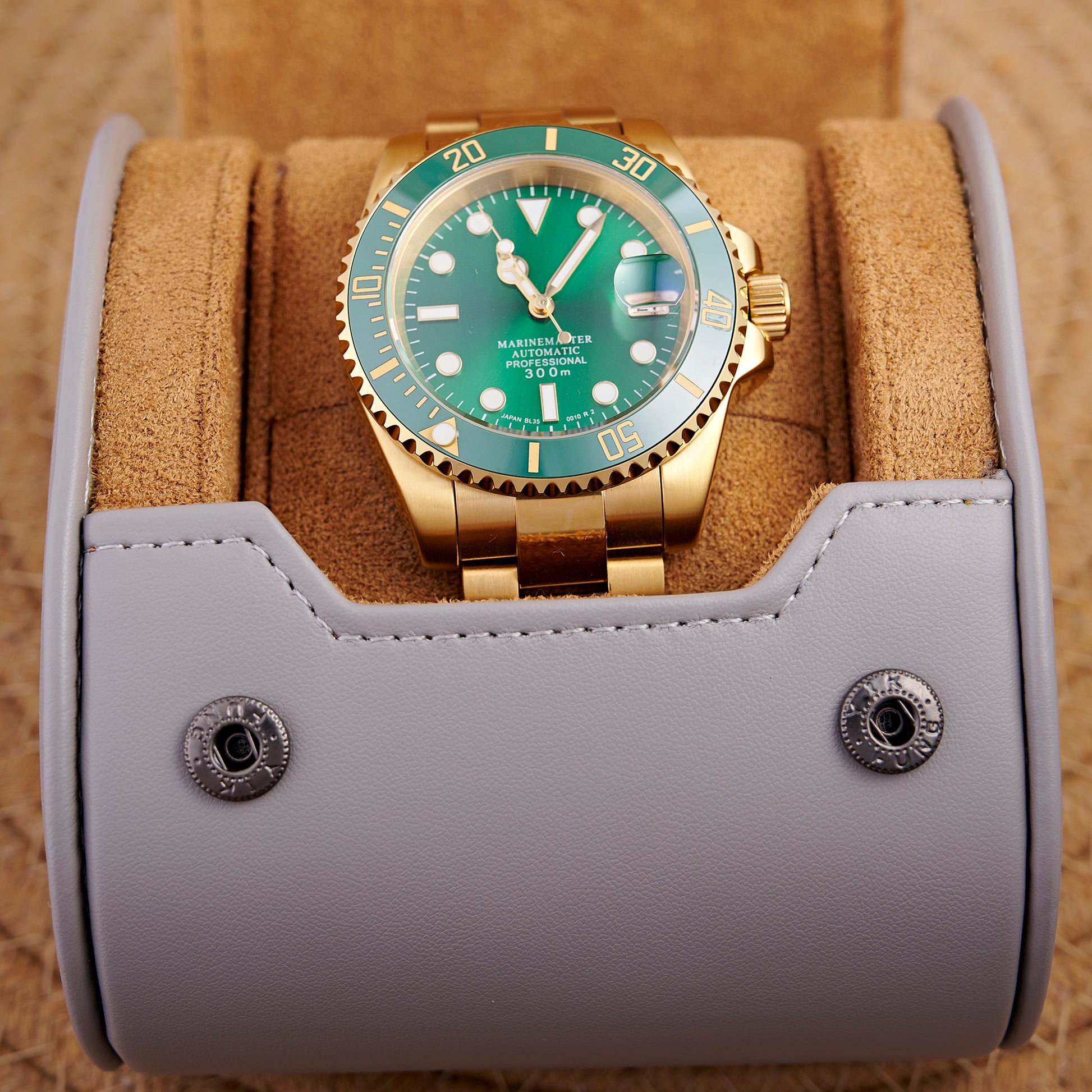 MOD SUB GREEN GOLD - MONTRE A PAPY - Montre automatique seiko mod avec