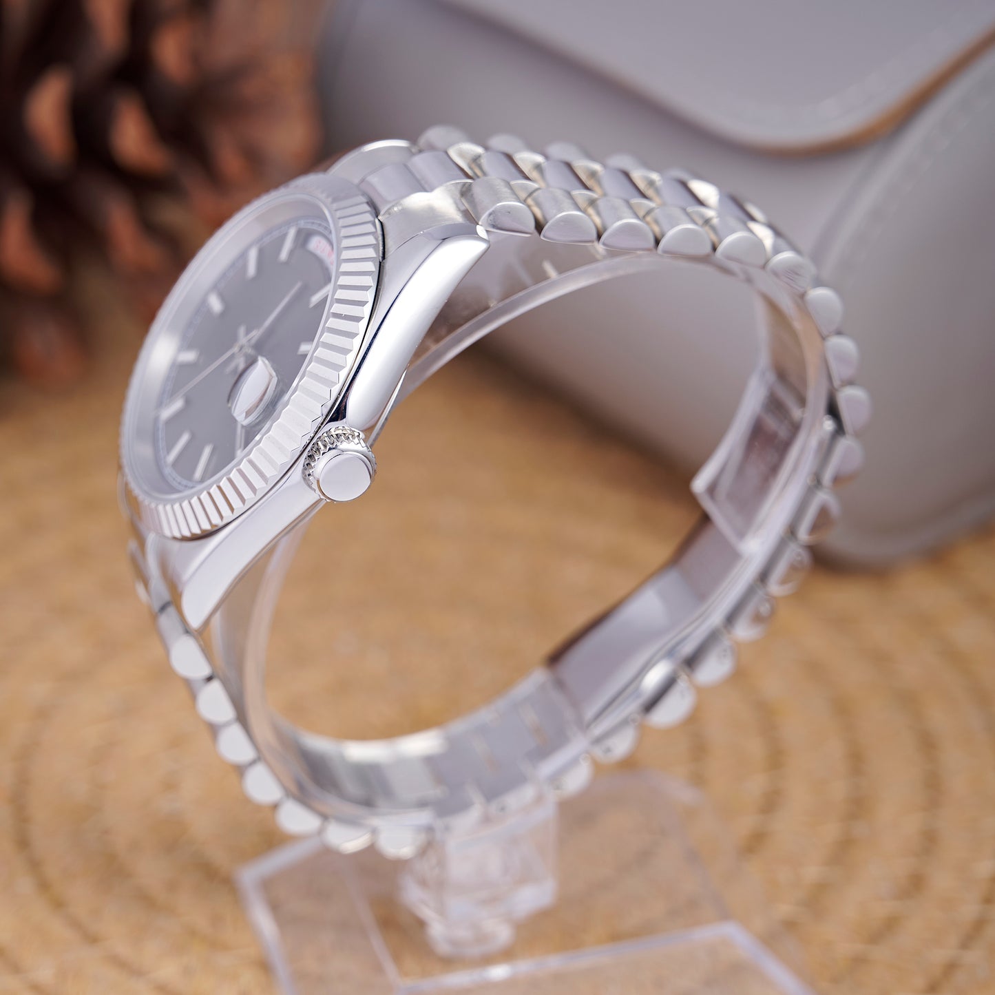 MOD DAYDATE SILVER - MONTRE A PAPY - Montre automatique seiko mod Avec