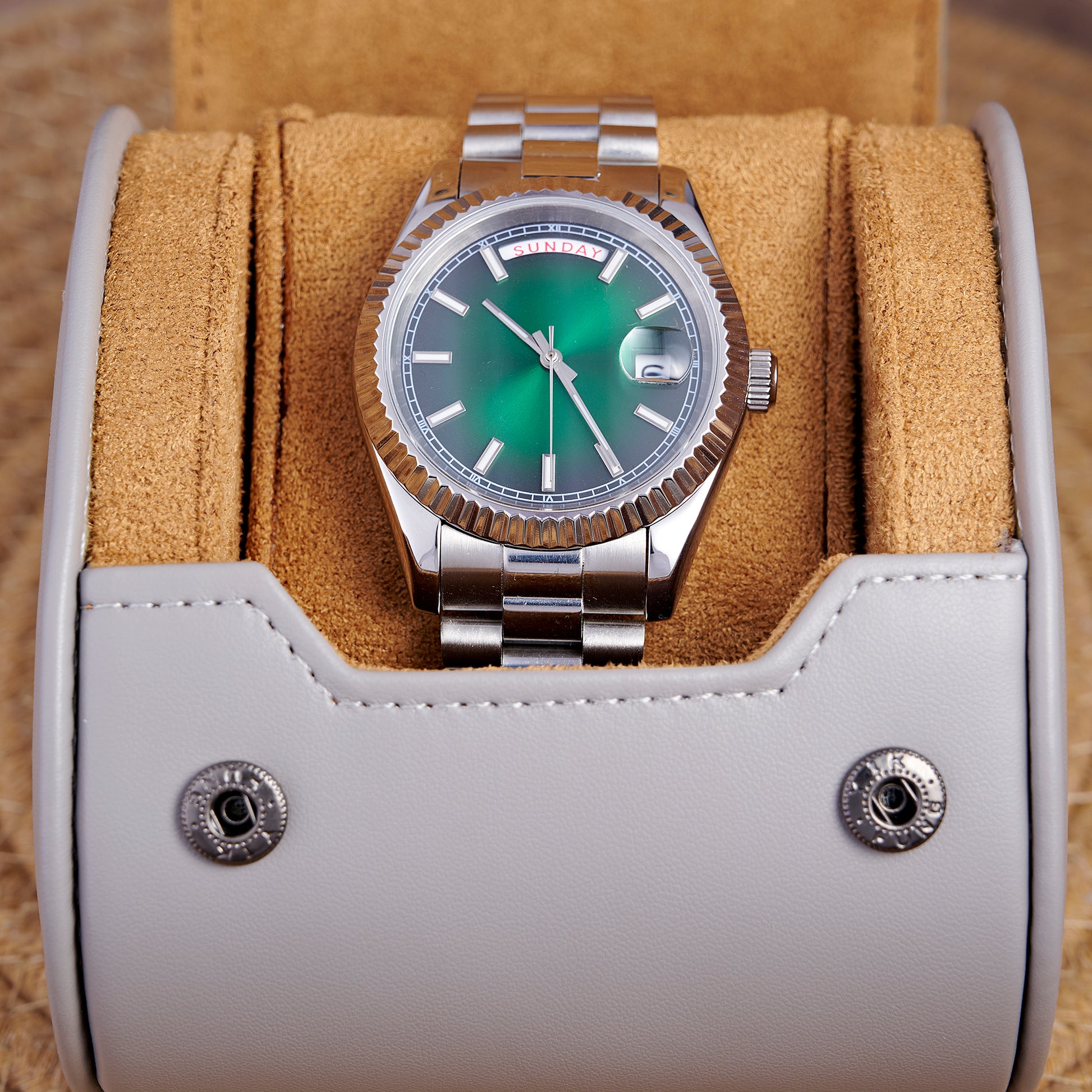 MOD DAYDATE GREEN - MONTRE A PAPY - Montre automatique seiko mod avec
