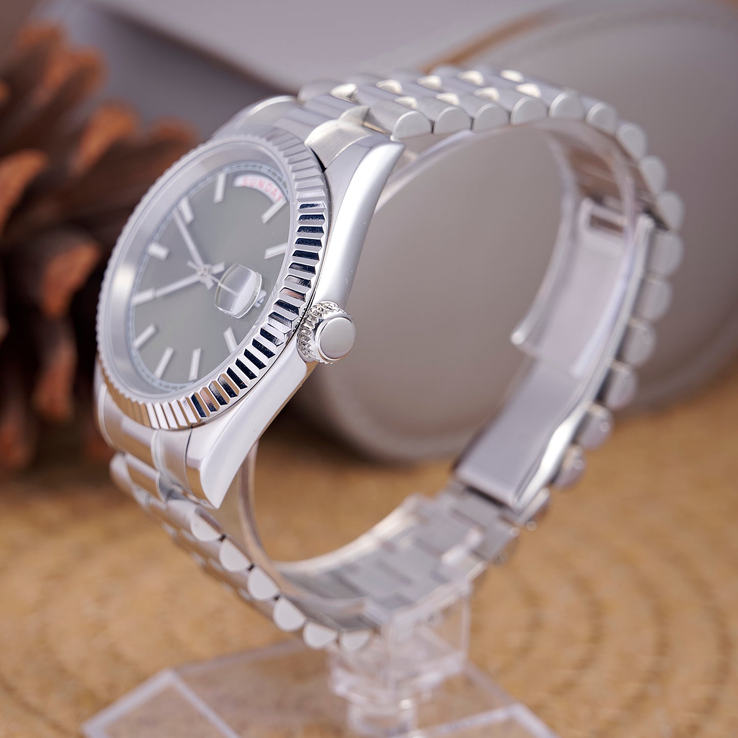 MOD DAYDATE GREEN MINT - MONTRE A PAPY - Montre automatique seiko mod avec