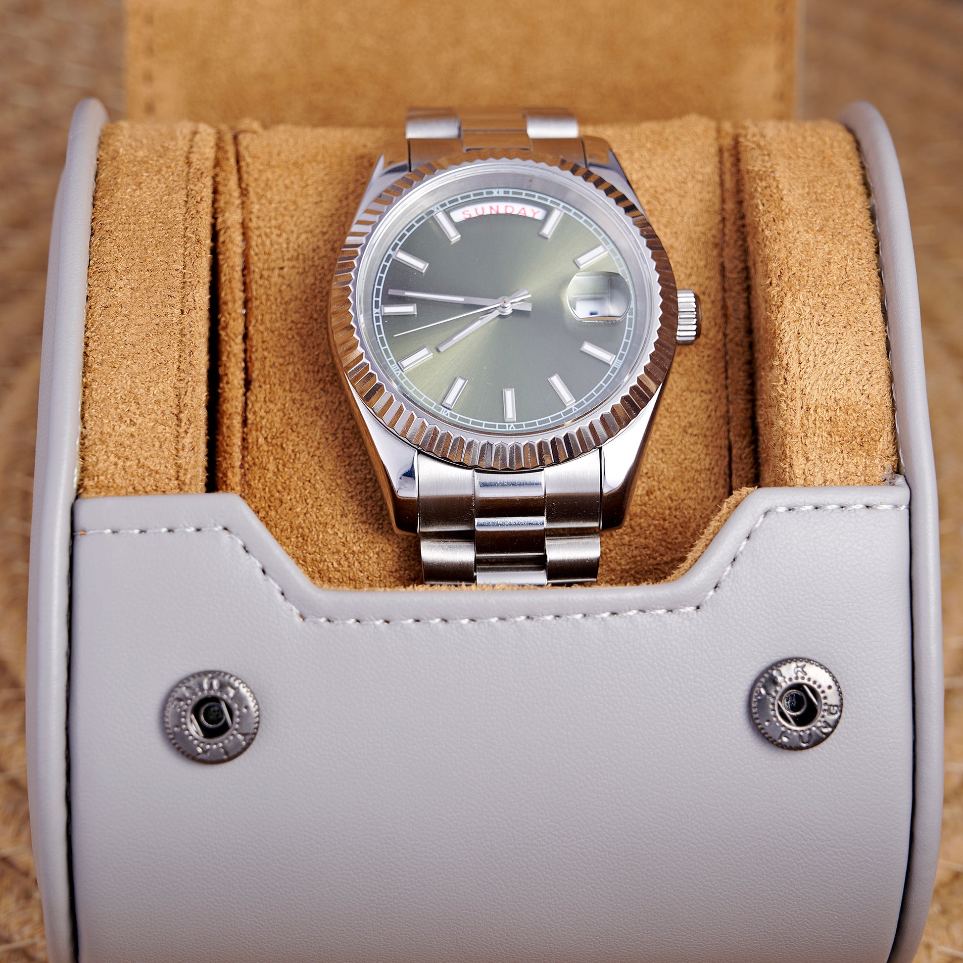 MOD DAYDATE GREEN MINT - MONTRE A PAPY - Montre automatique seiko mod avec