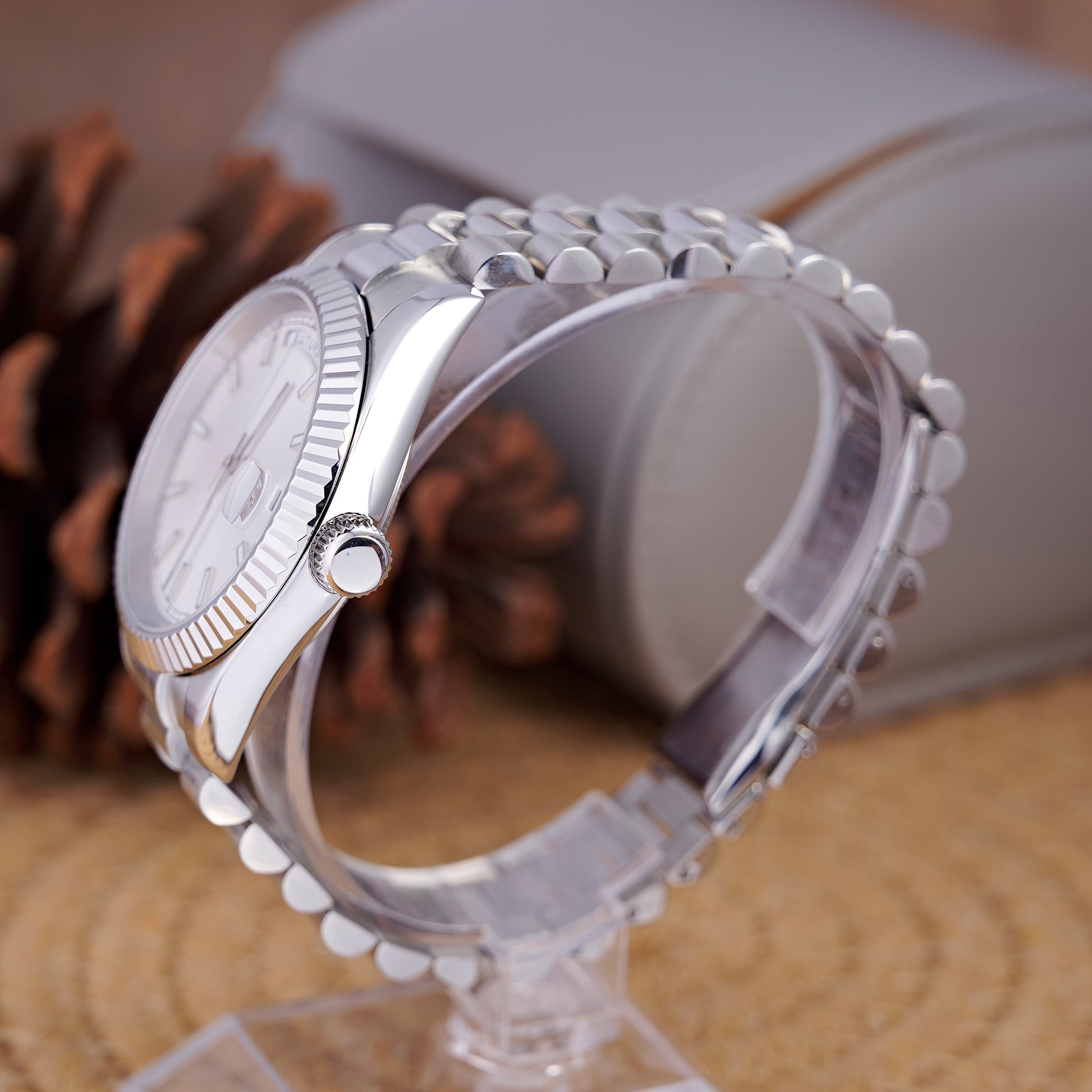 MOD DAYDATE WHITE - MONTRE A PAPY - Montre automatique seiko mod avec