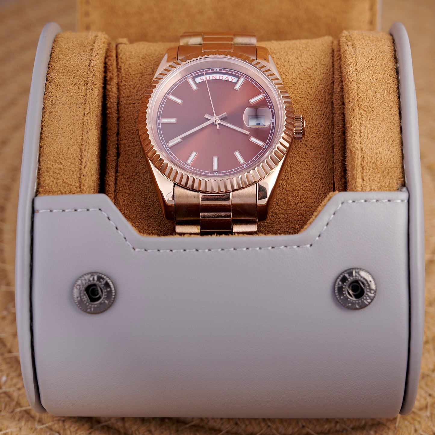 MOD DAYDATE CHOCOLATE - MONTRE A PAPY - Montre automatique seiko mod avec