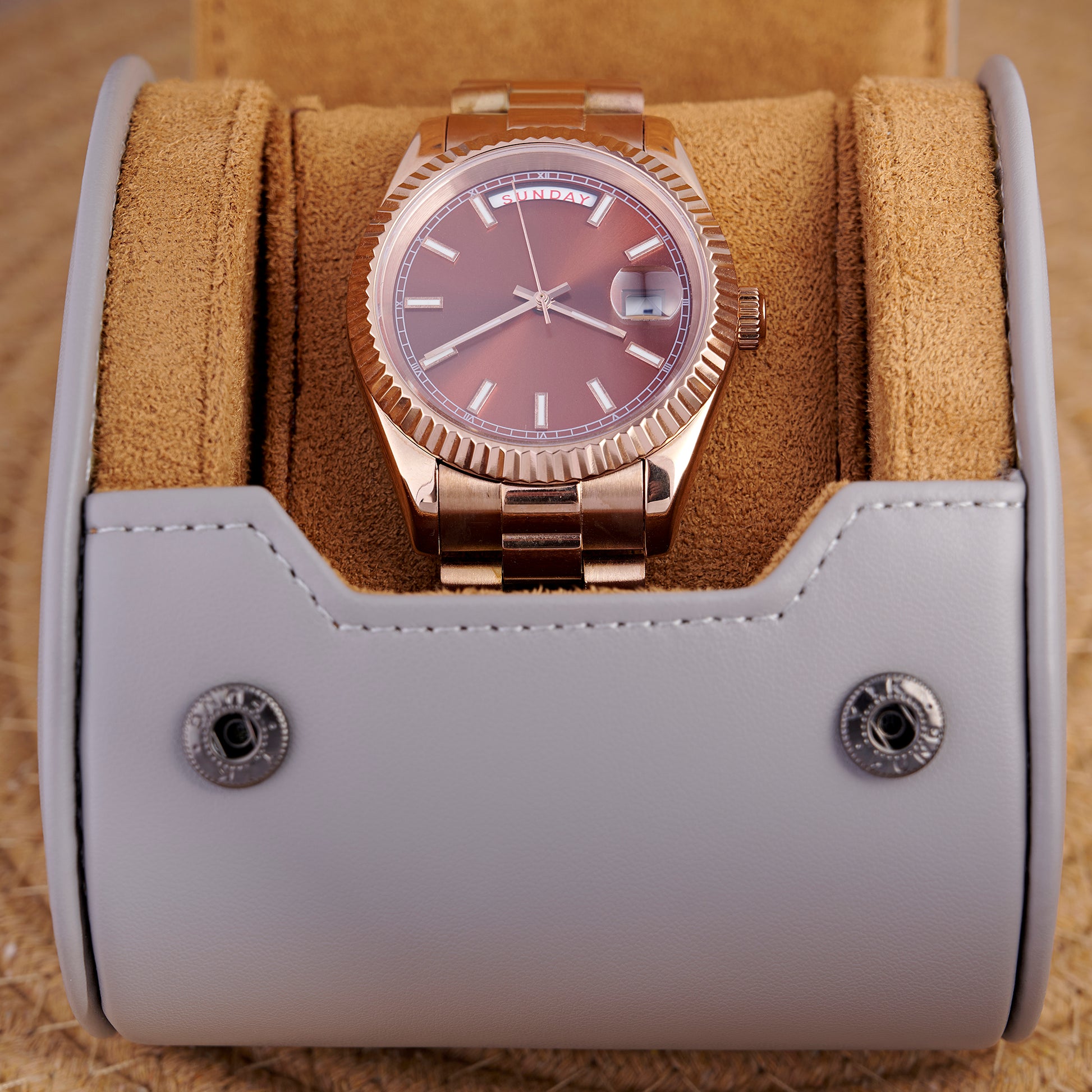 MOD DAYDATE CHOCOLATE - MONTRE A PAPY - Montre automatique seiko mod avec