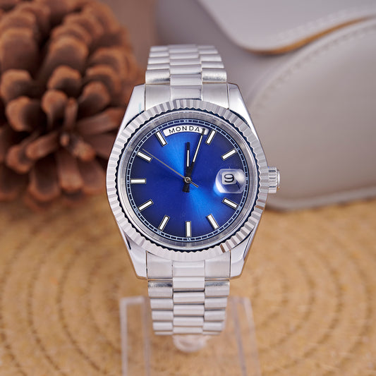 MOD DAYDATE BLUE - MONTRE A PAPY - Montre automatique seiko mod avec