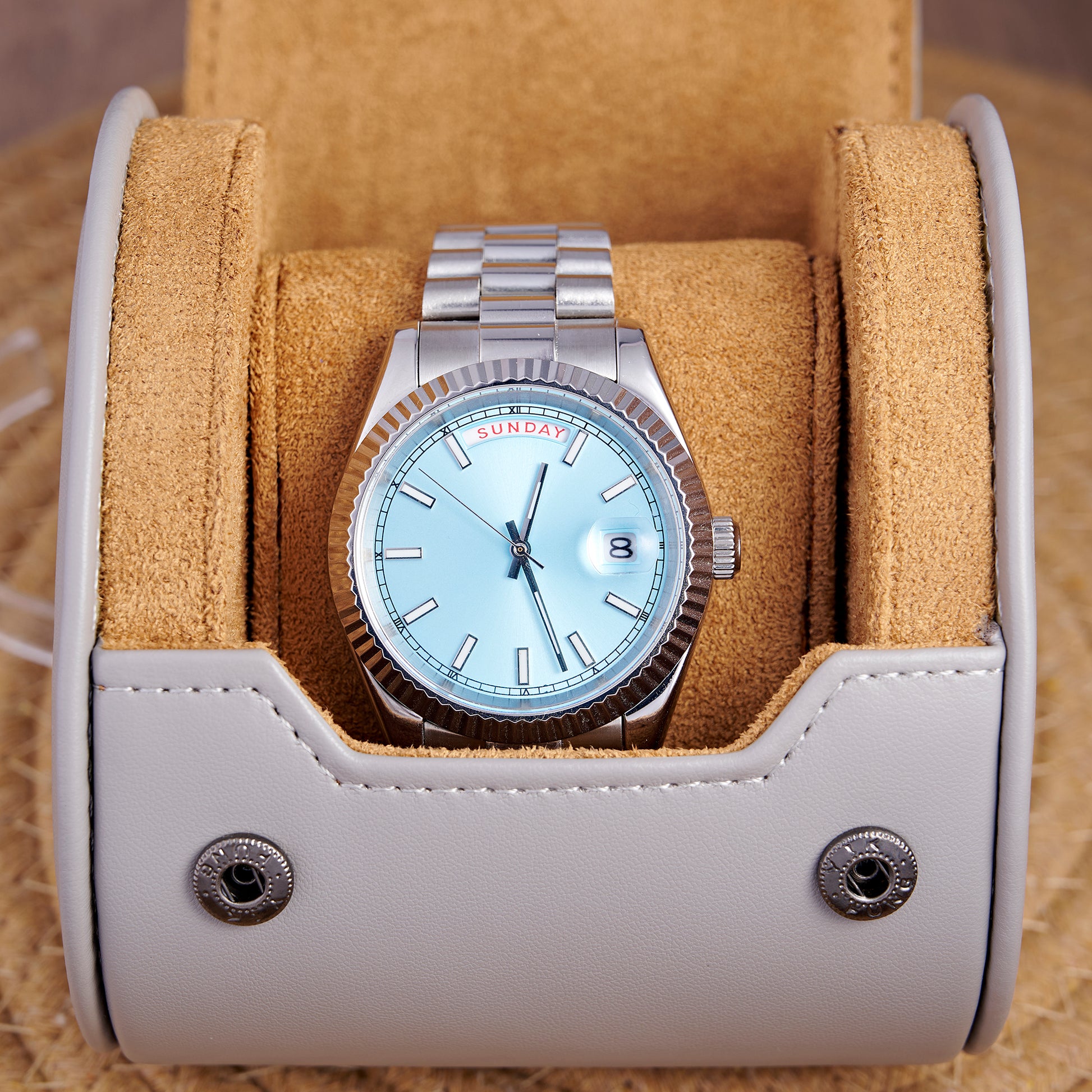MOD DAYDATE ICE BLUE - MONTRE A PAPY - Montre automatique seiko mod avec