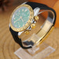 MOD DAYTO ARABIC GREEN BI - TON RUBBER - MONTRE A PAPY - Montre automatique seiko mod Avec
