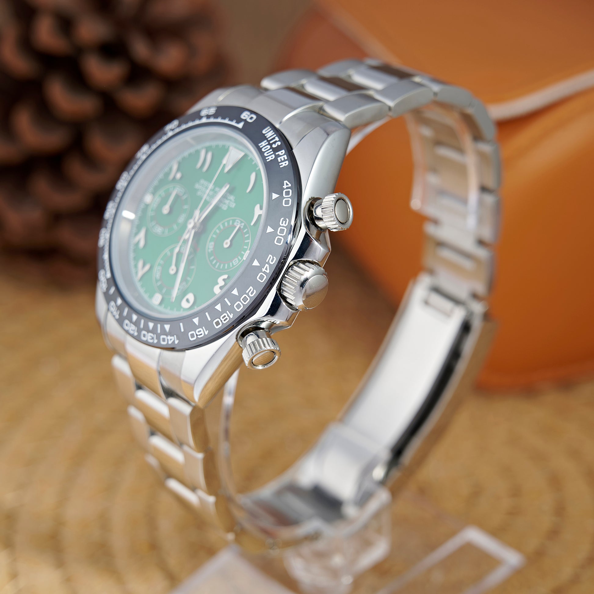 MOD DAYTO ARABIC GREEN SILVER - MONTRE A PAPY - Montre automatique seiko mod Avec