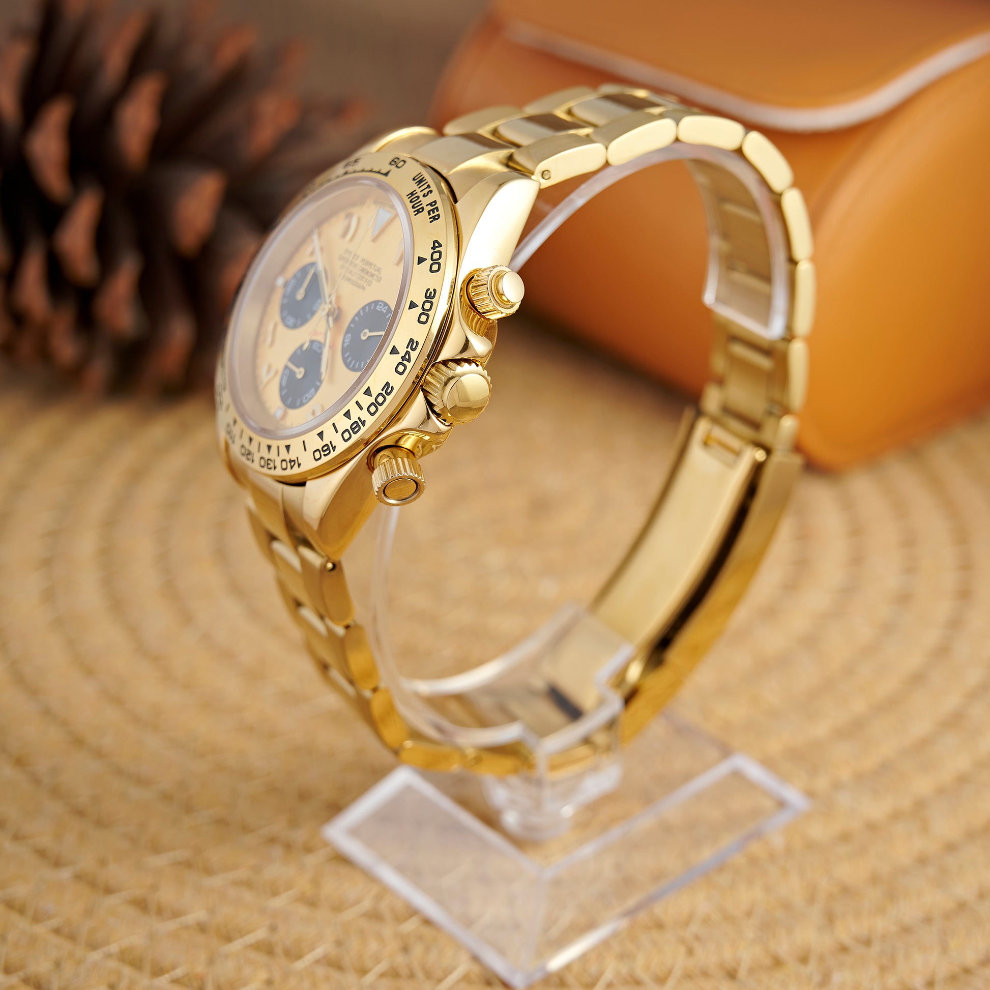 MOD DAYTO ARABIC FULL GOLD - MONTRE A PAPY - Montre automatique seiko mod Avec