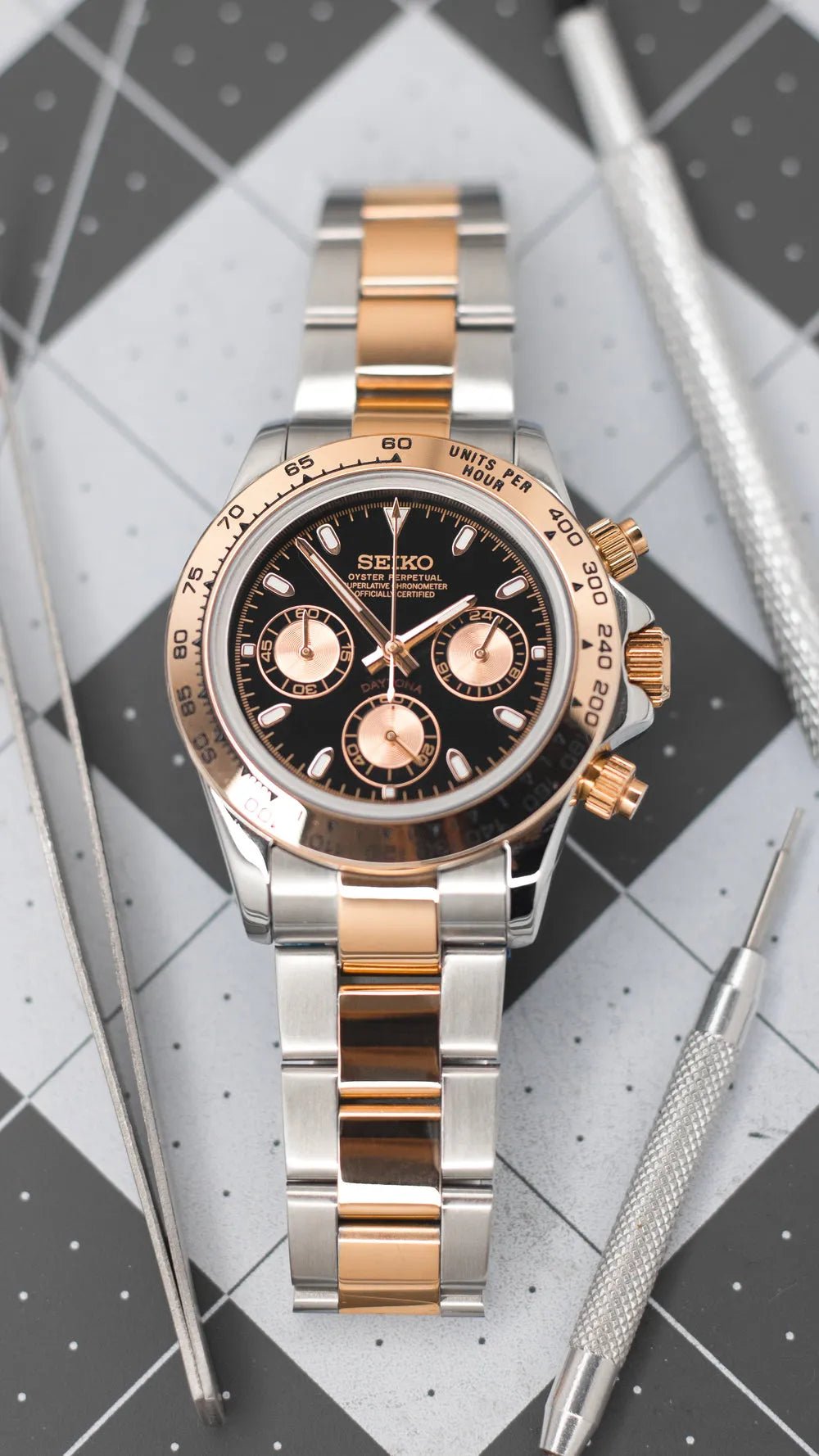 MOD DAYTONA – ZWEIFARBIGES ROSÉGOLD SCHWARZ 