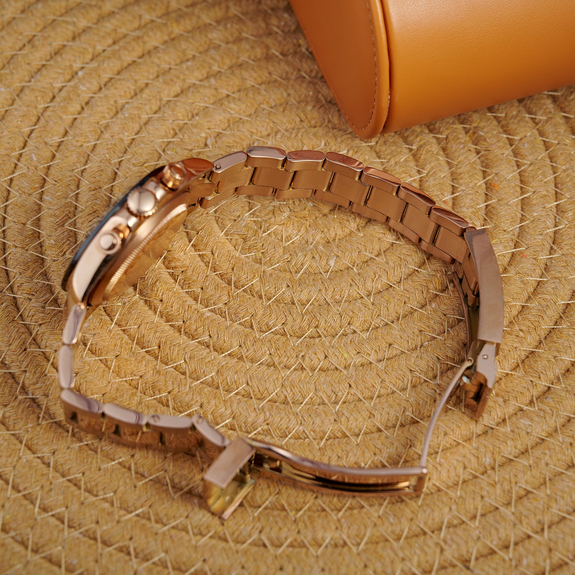 MOD DAYTO ARABIC BROWN PINKGOLD - MONTRE A PAPY - Montre automatique seiko mod Avec