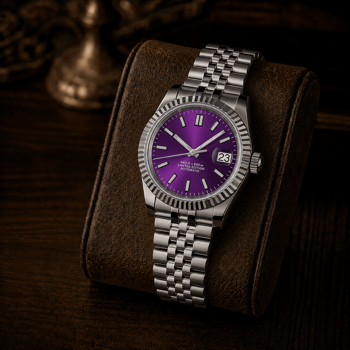 DJ MOD à cadran violet sur bracelet Jubilee