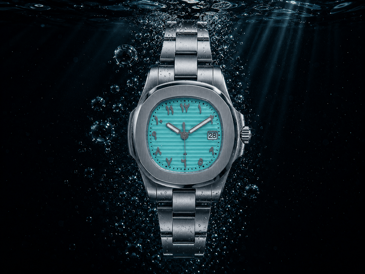 NAUT MOD à cadran turquoise, immergée