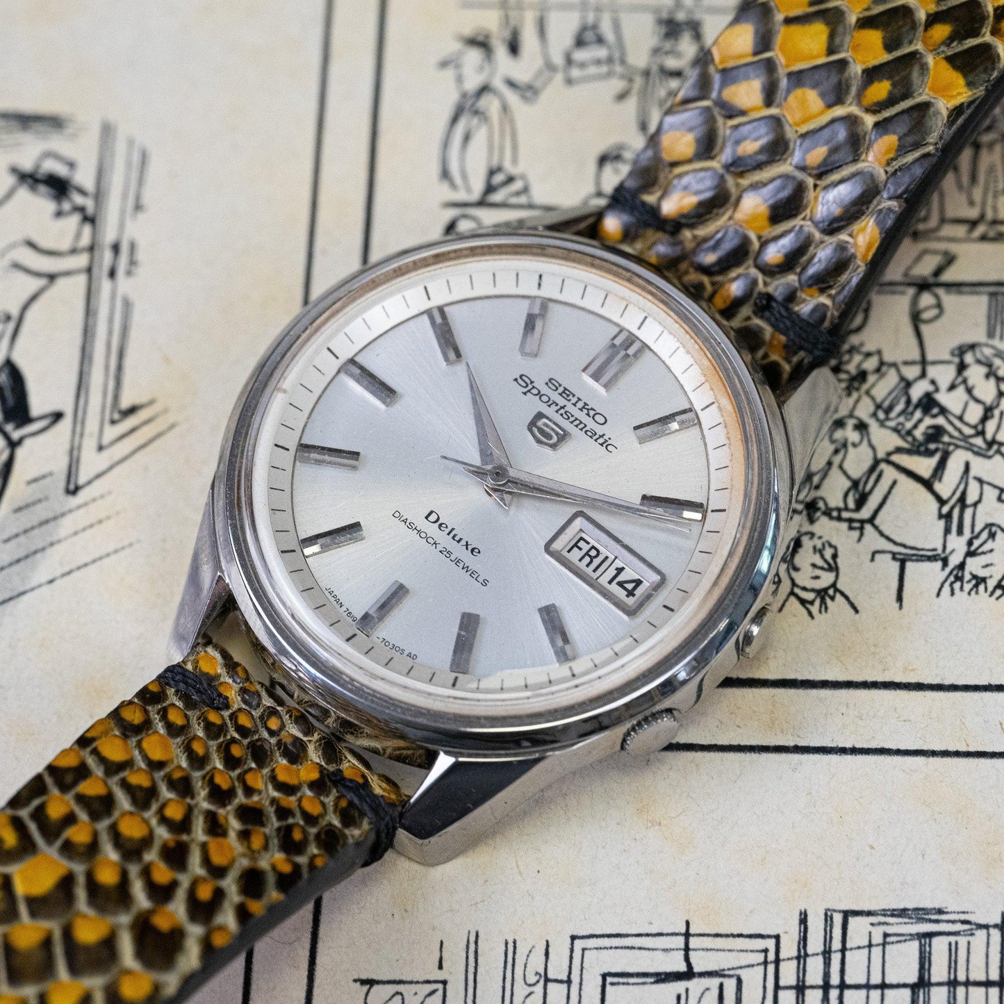 Vintage Seiko 5 Sportsmatic Deluxe Uhr 7619-7030