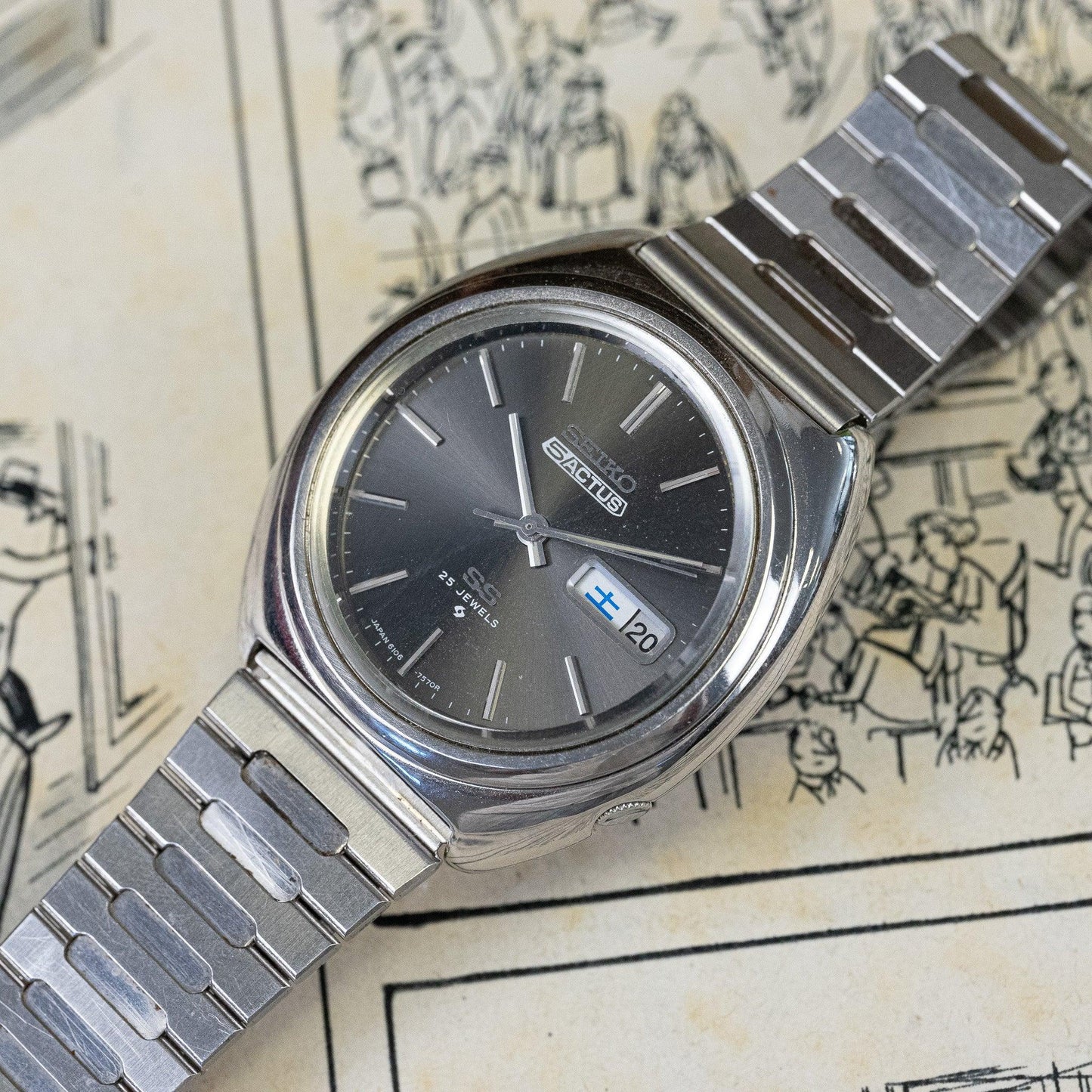 Vintage Seiko 5 SS 6106-7460 Watch