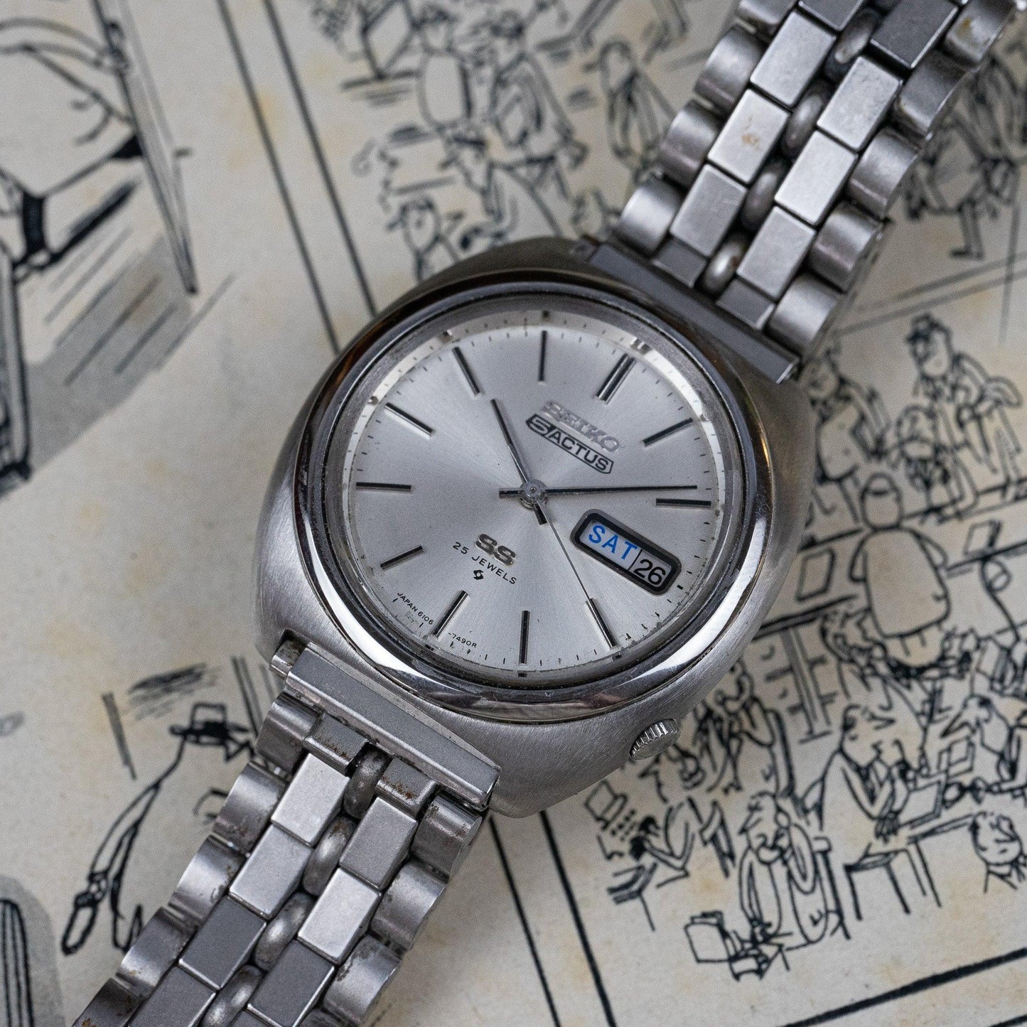 Montre vintage Seiko 5 actus SS 6106-7460