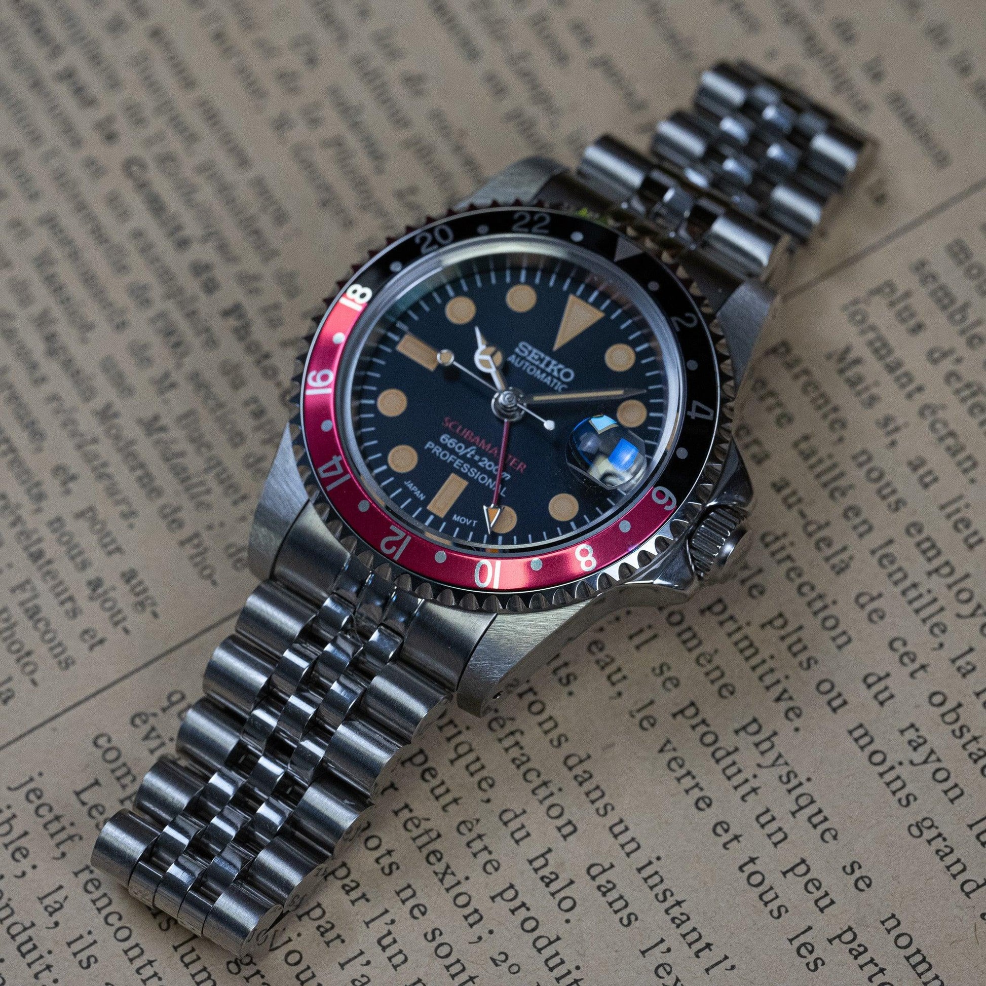 MOD VINTAGE COKE GMT JUBILEE - MONTRE A PAPY - Montre automatique seiko mod Nato