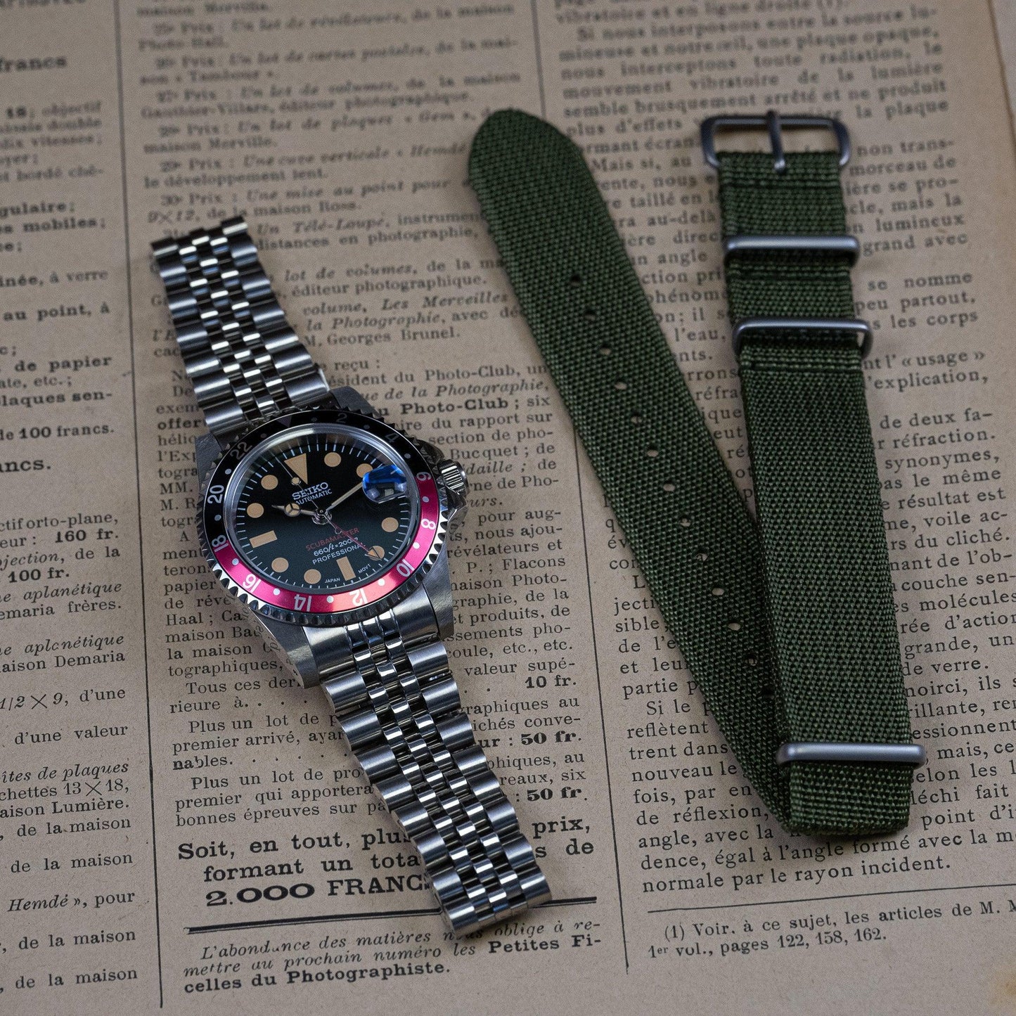 MOD VINTAGE COKE GMT JUBILEE - MONTRE A PAPY - Montre automatique seiko mod Jubilee + Nato