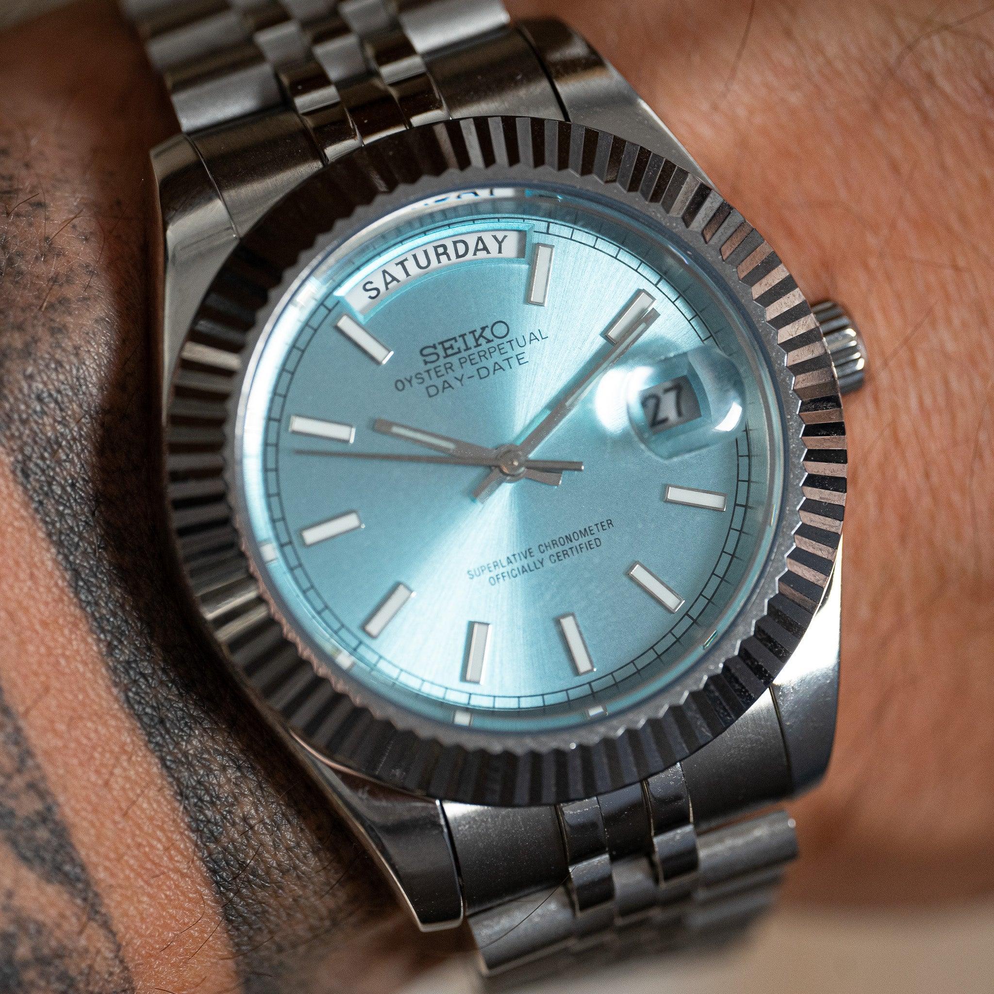 SEIKO MOD DATEJUST ARABISCHES EISBLAU