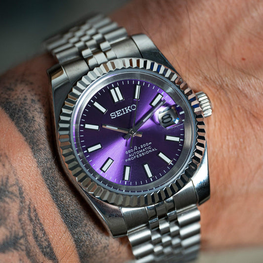 MOD DATE JUST - PURPLE - MONTRE A PAPY - Montre automatique seiko mod 36mm