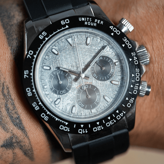 MOD DAYTONA - METEOR RUBBER VK63 - MONTRE A PAPY - Montre automatique seiko mod avec