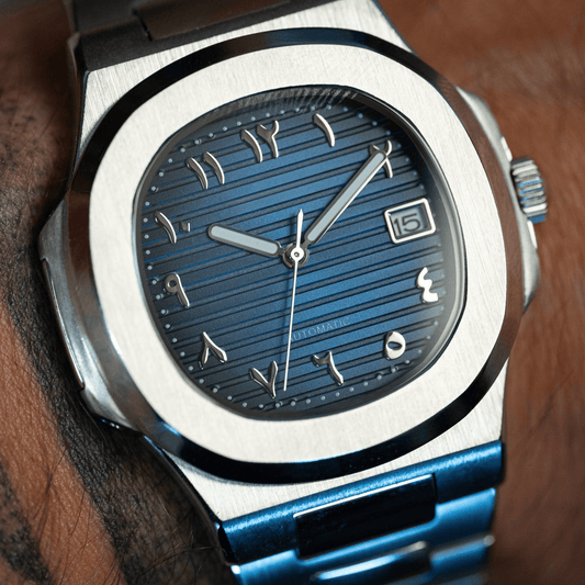 MOD NAUTILUS - ARABIC DARK BLUE - MONTRE A PAPY - Montre automatique seiko mod avec