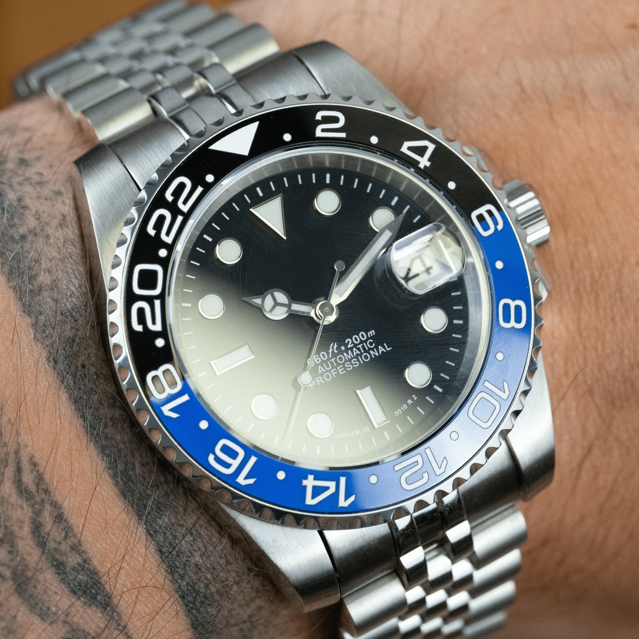 MOD GMT - BATGIRL - MONTRE A PAPY - Montre automatique seiko mod avec