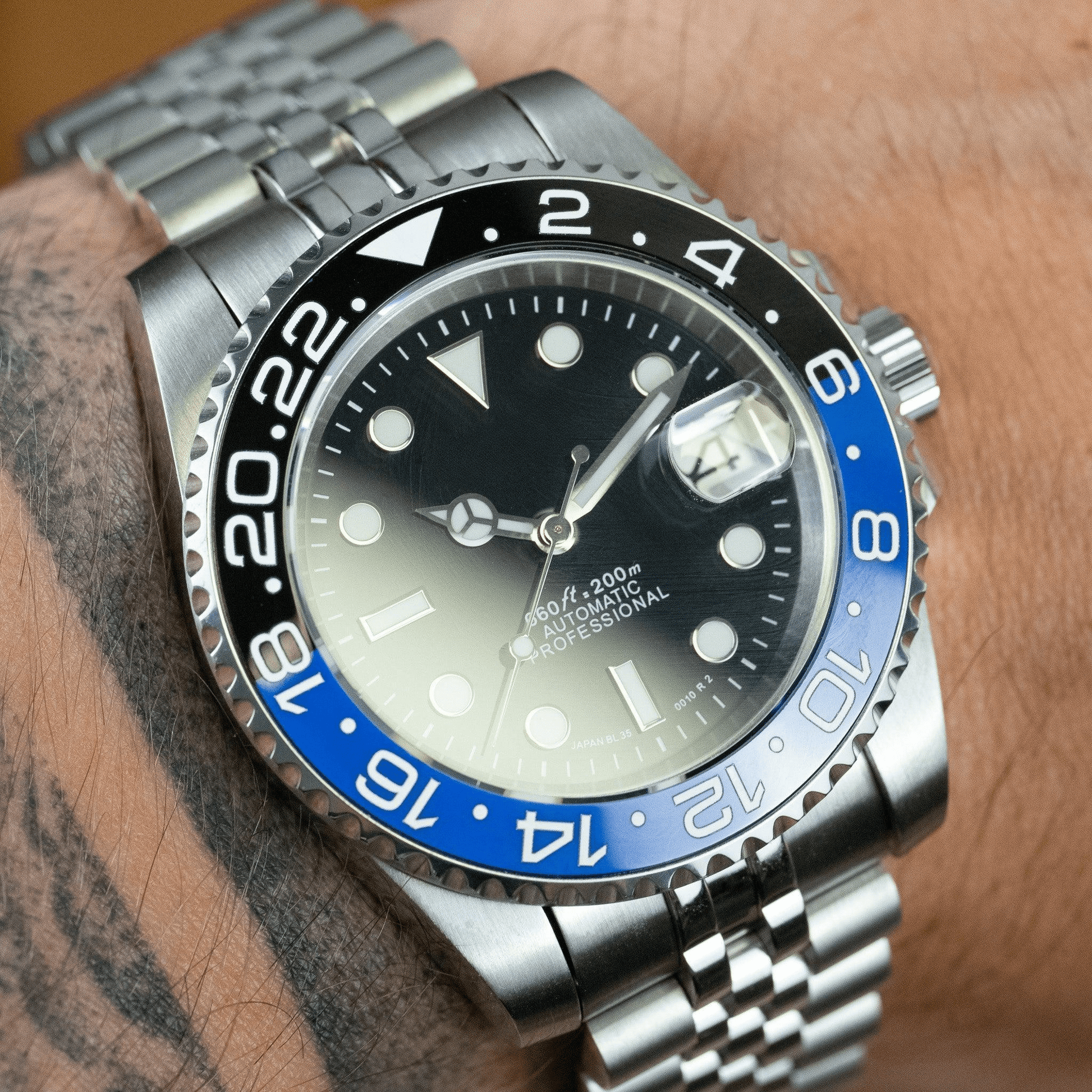 MOD GMT - BATGIRL - MONTRE A PAPY - Montre automatique seiko mod avec