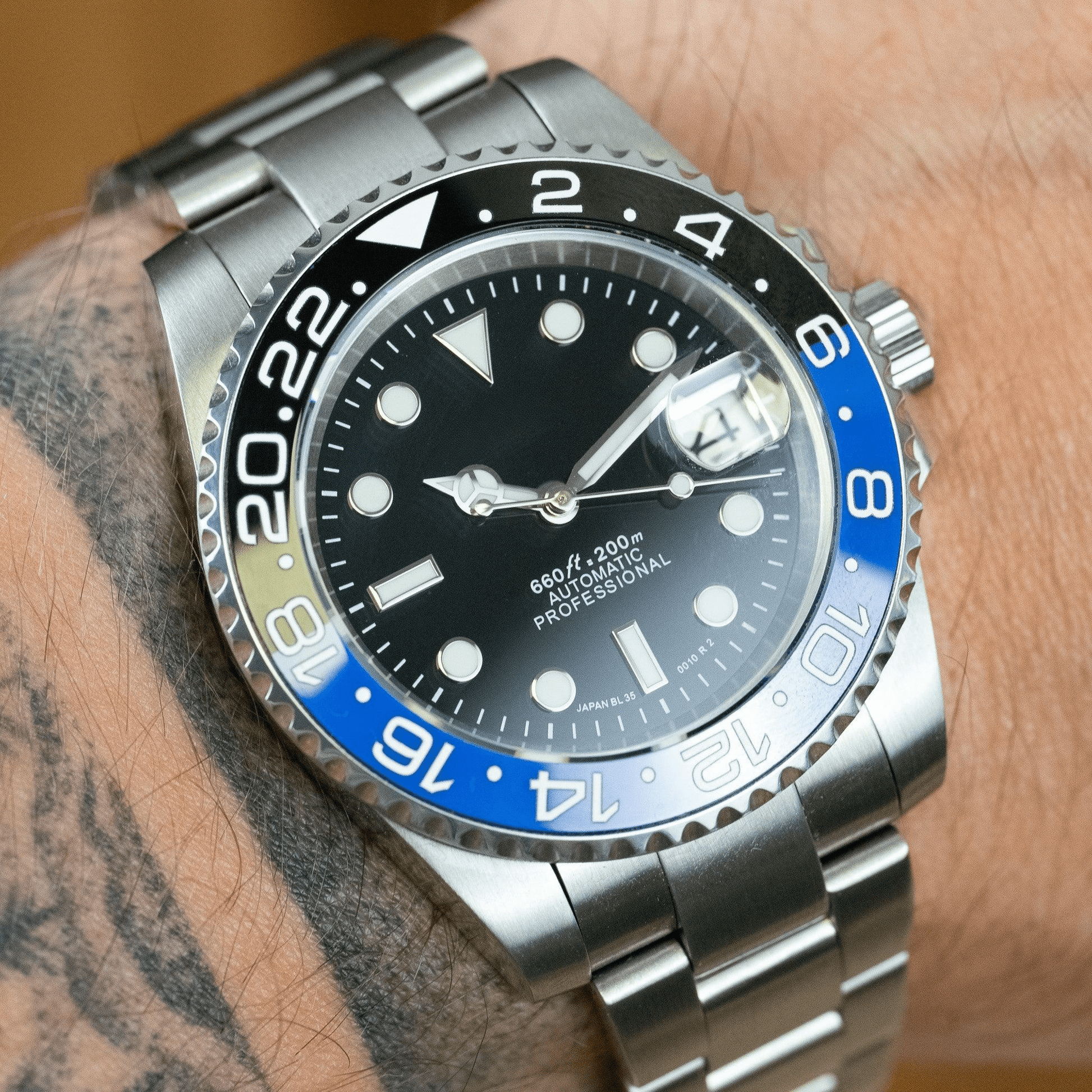 MOD GMT - BATGIRL - MONTRE A PAPY - Montre automatique seiko mod avec