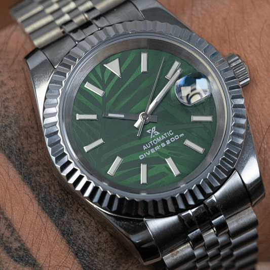 MOD DATE JUST - PALMIER - MONTRE A PAPY - Montre automatique seiko mod avec