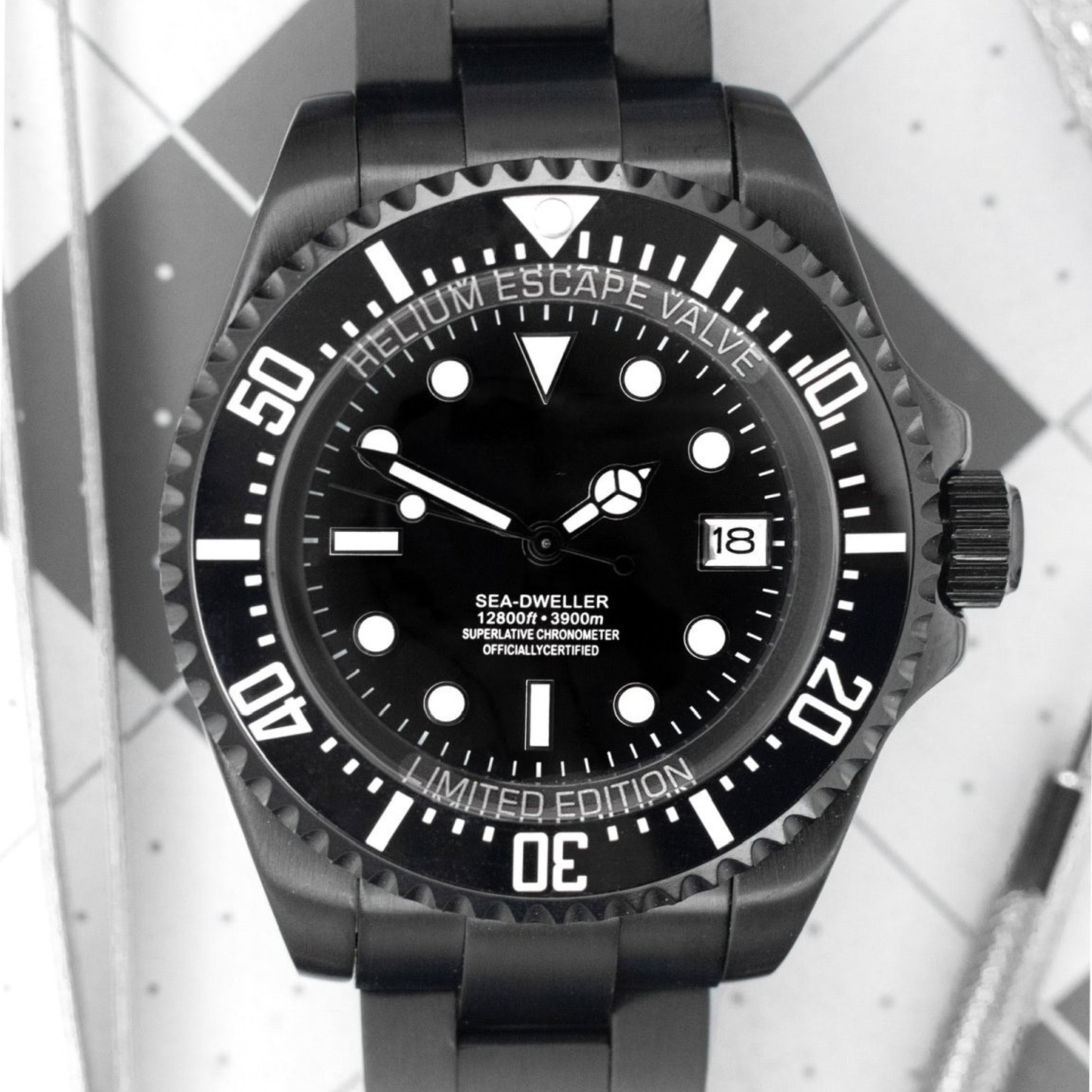 MOD SEA - DWELLER DEEP SEA FULL BLACK - MONTRE A PAPY - Montre automatique seiko mod avec