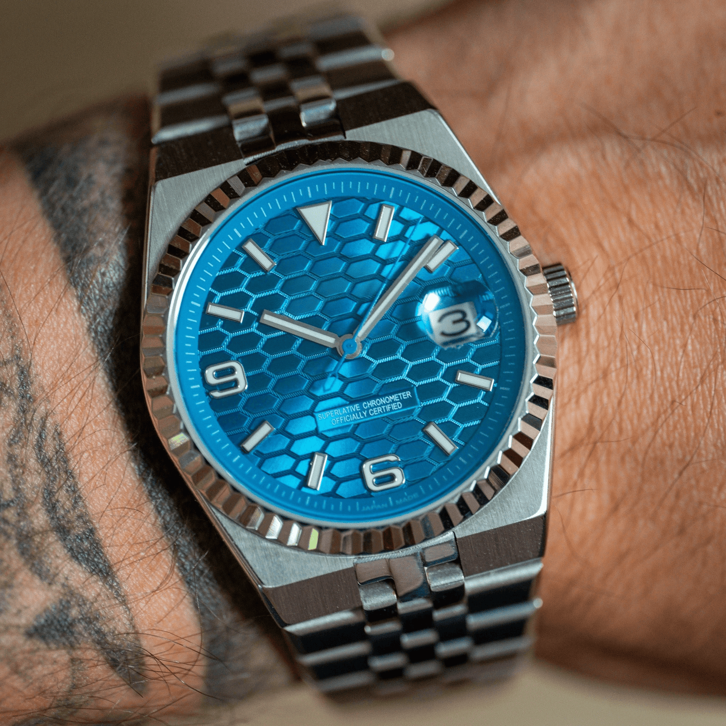 LAND DWELLER - BLUE - MONTRE A PAPY - Montre automatique seiko mod avec