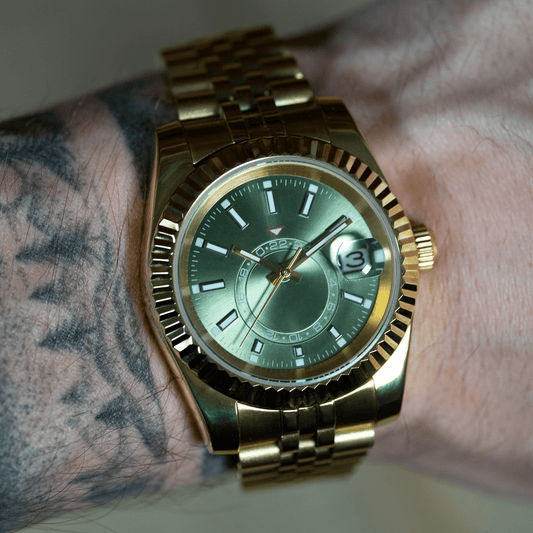 SKY - DWELLER VERT KAKI OR - MONTRE A PAPY - Montre automatique seiko mod avec