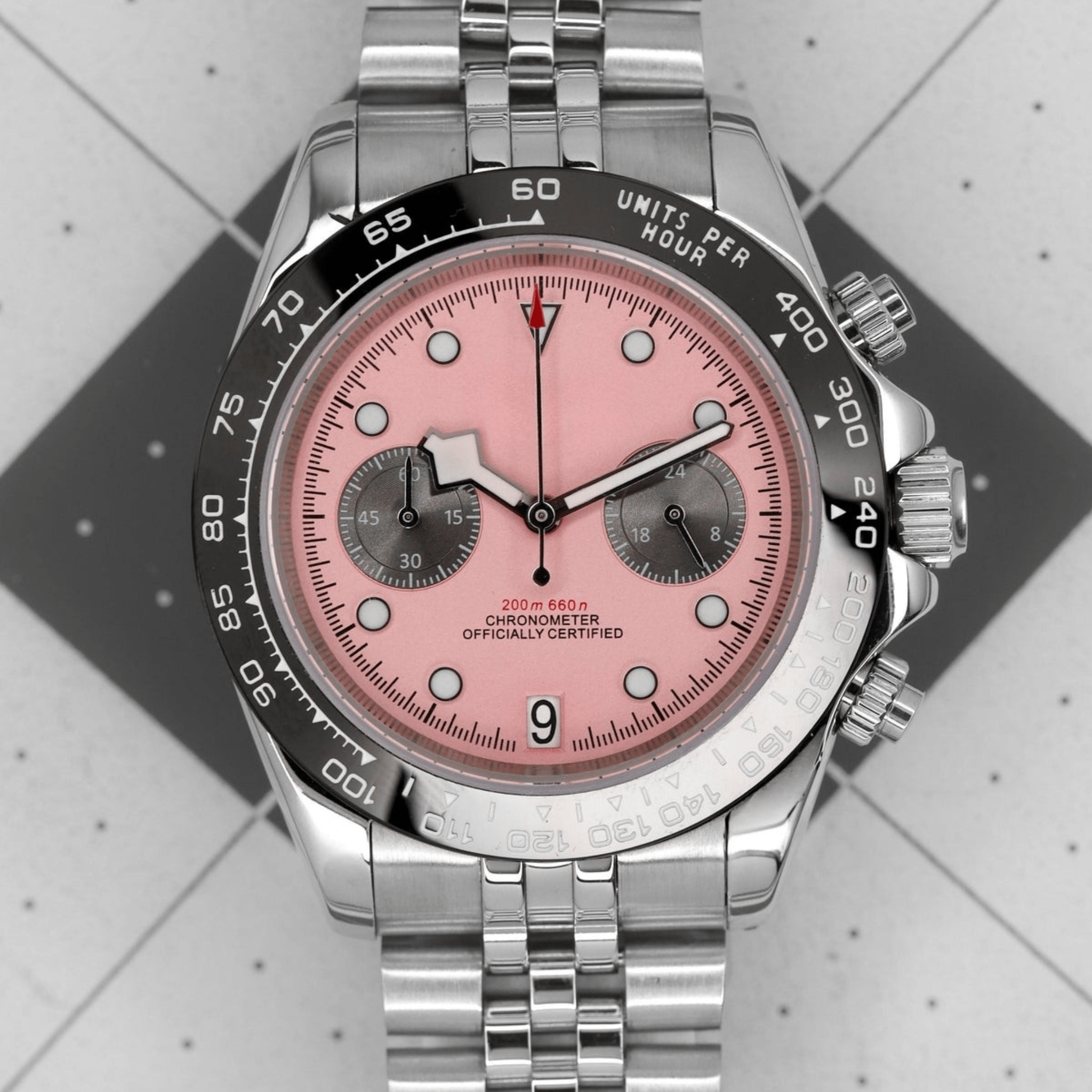 MOD BLACK BAY JUBILEE - PINK VK63 - MONTRE A PAPY - Montre automatique seiko mod avec
